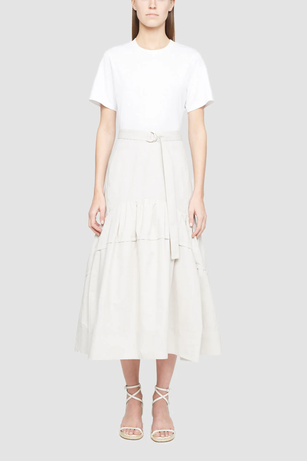 Ss Belted Tshirt Dress W Shirr