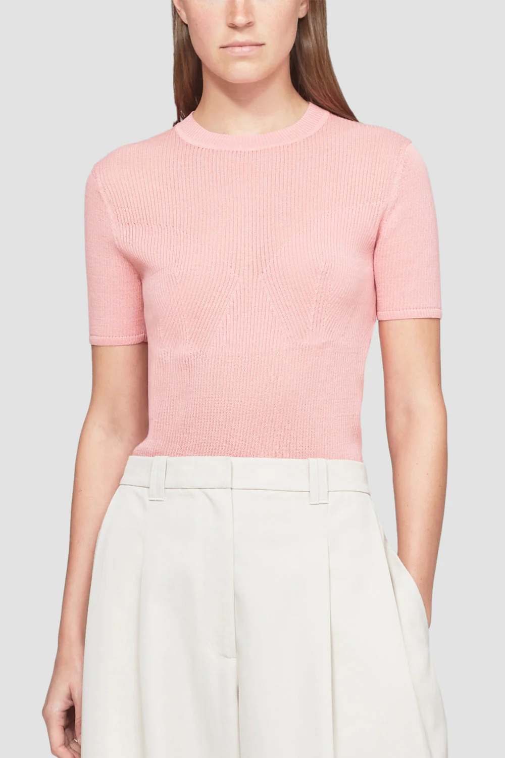 Short Sleeve Ribbed Crewneck - Image 2