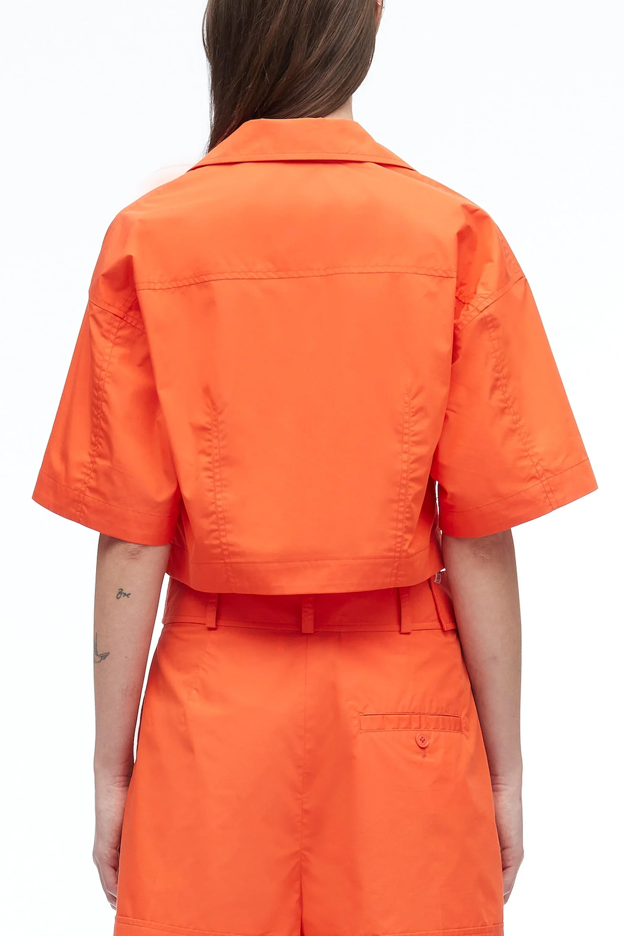 Short Sleeve Cropped Poplin Shirt - Image 11