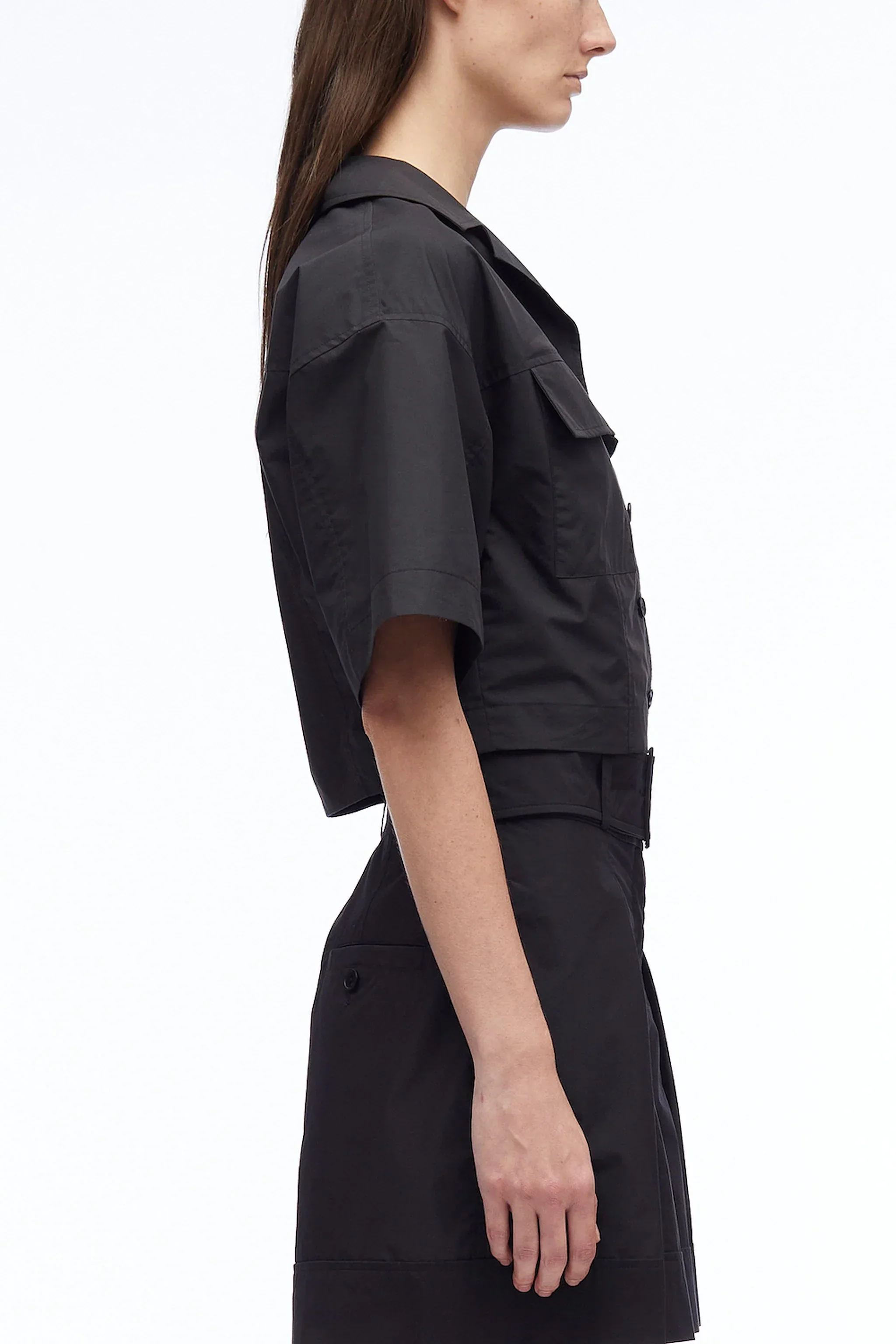 Short Sleeve Cropped Poplin Shirt - Image 14