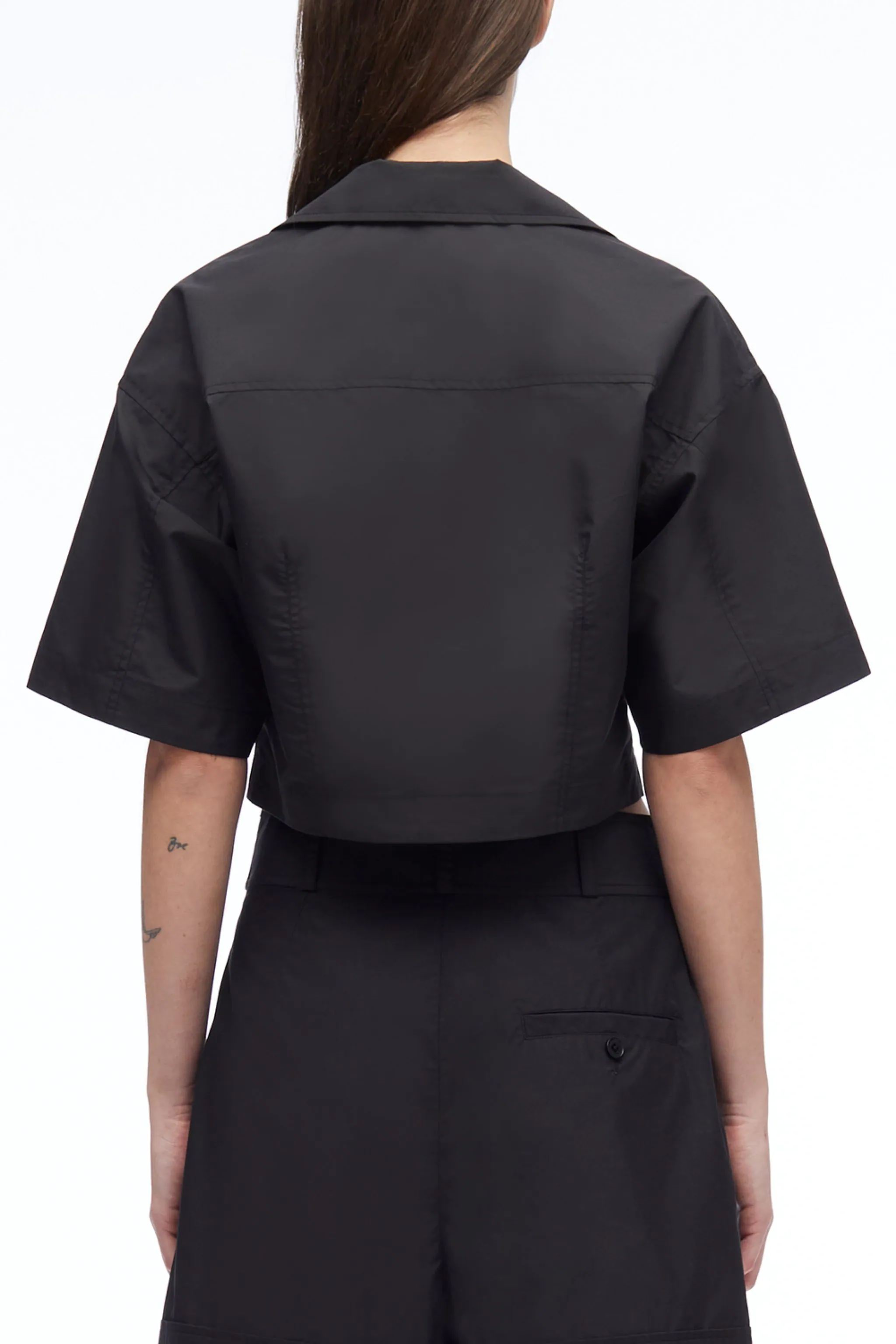 Short Sleeve Cropped Poplin Shirt - Image 15