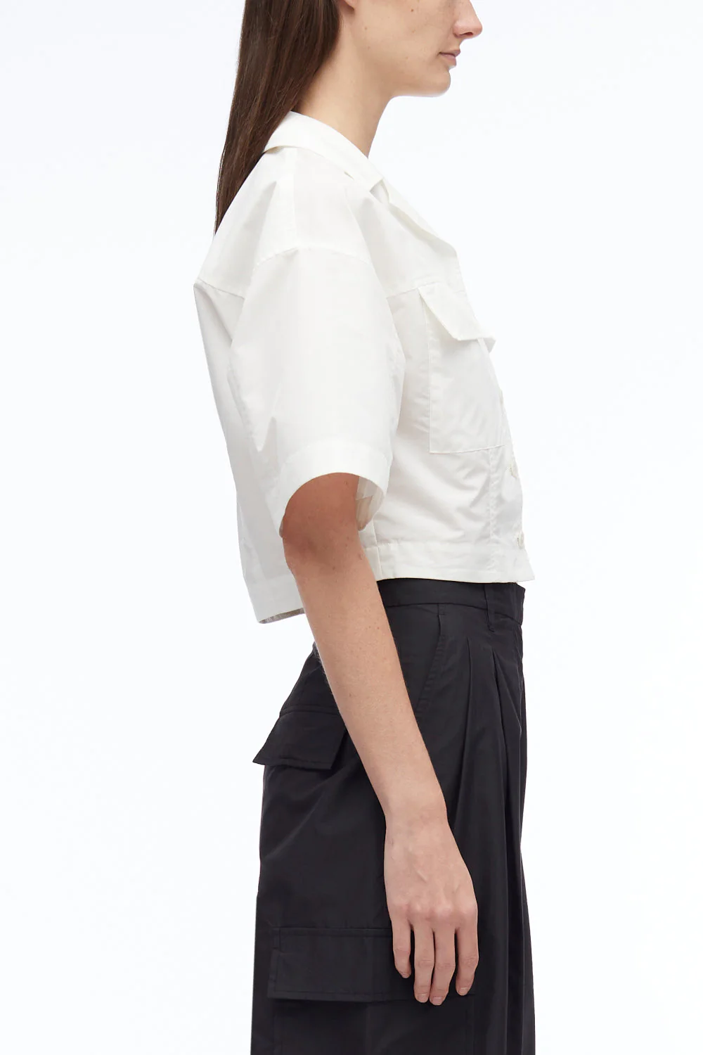 Short Sleeve Cropped Poplin Shirt - Image 6