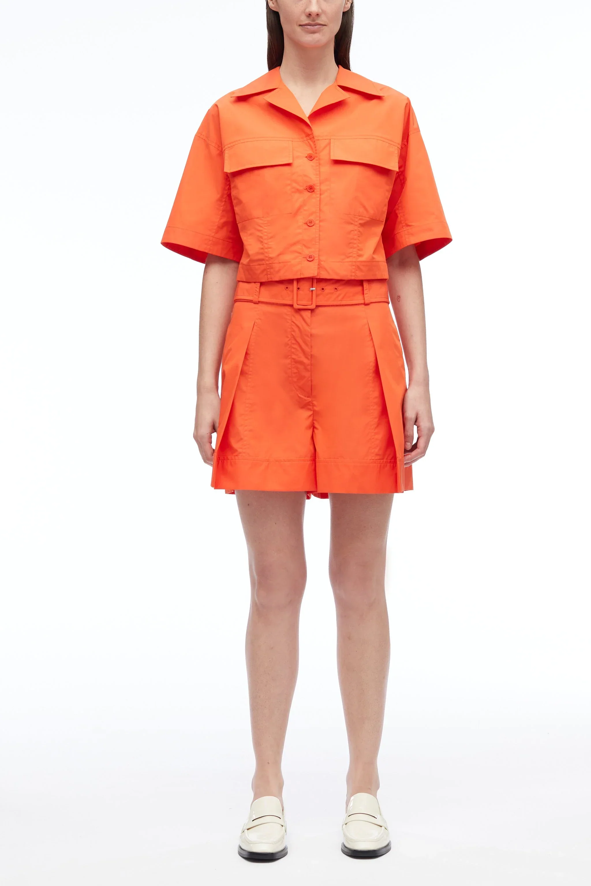 Short Sleeve Cropped Poplin Shirt - Image 8