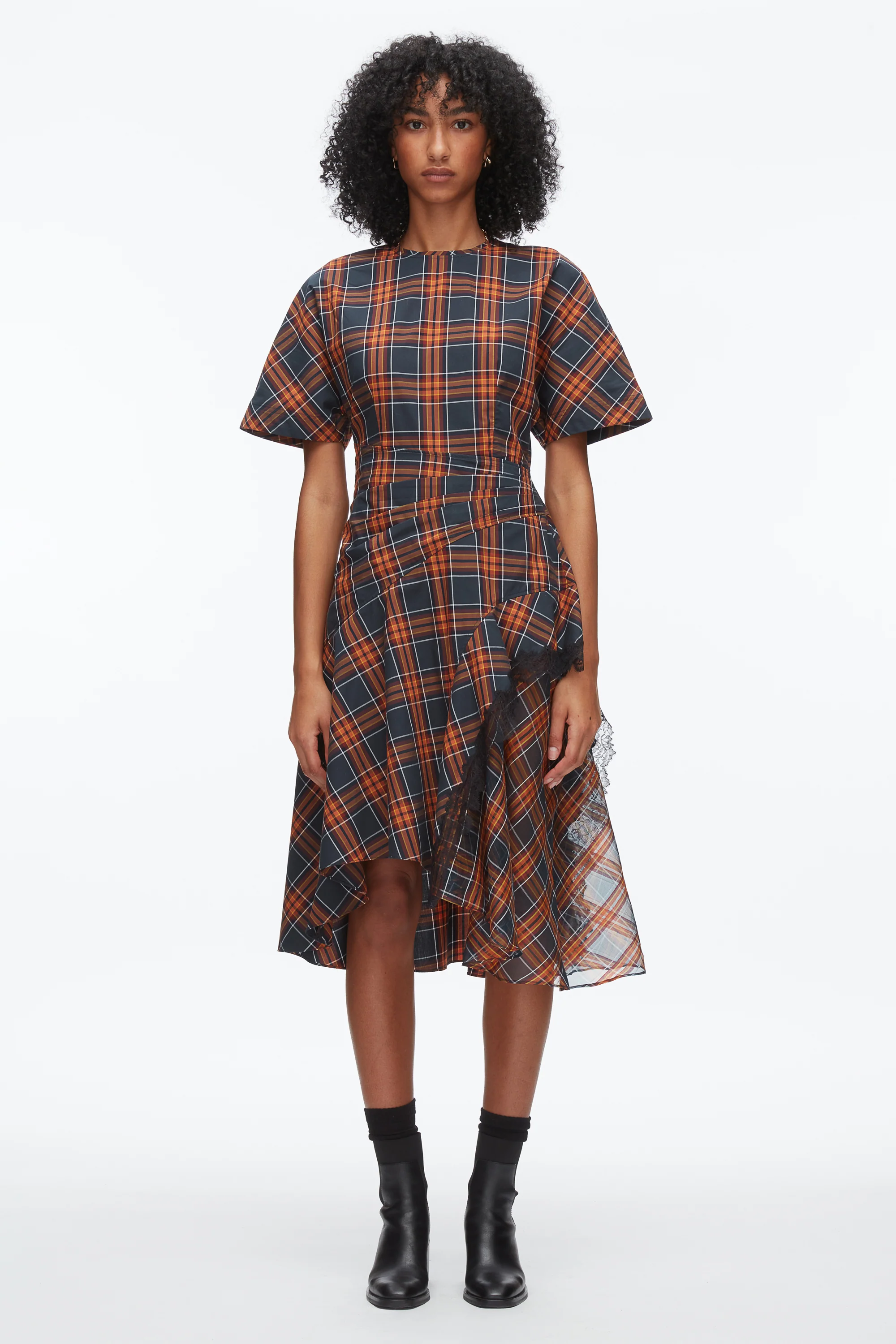 Plaid Mix Draped Dress - Image 2