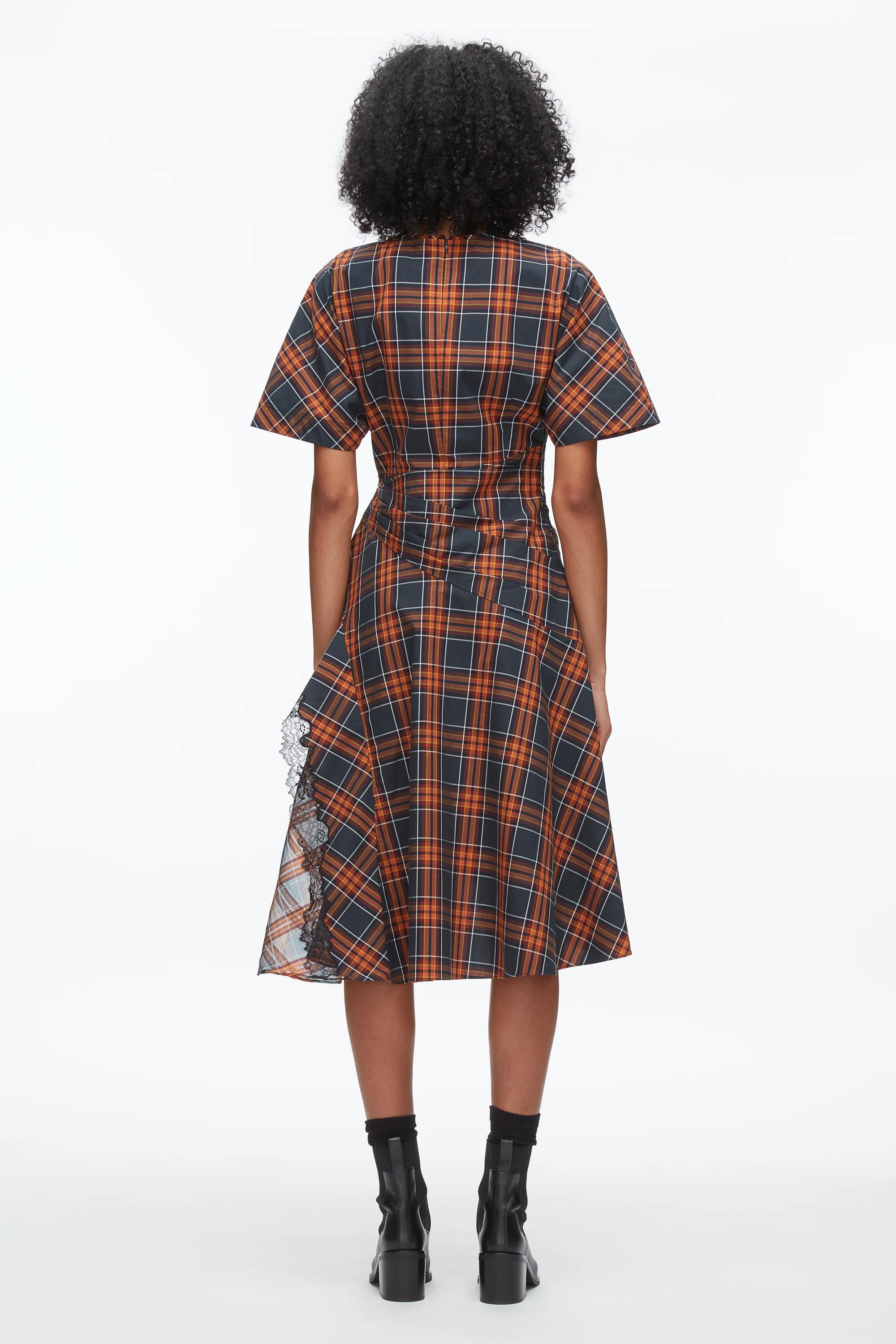 Plaid Mix Draped Dress - Image 4