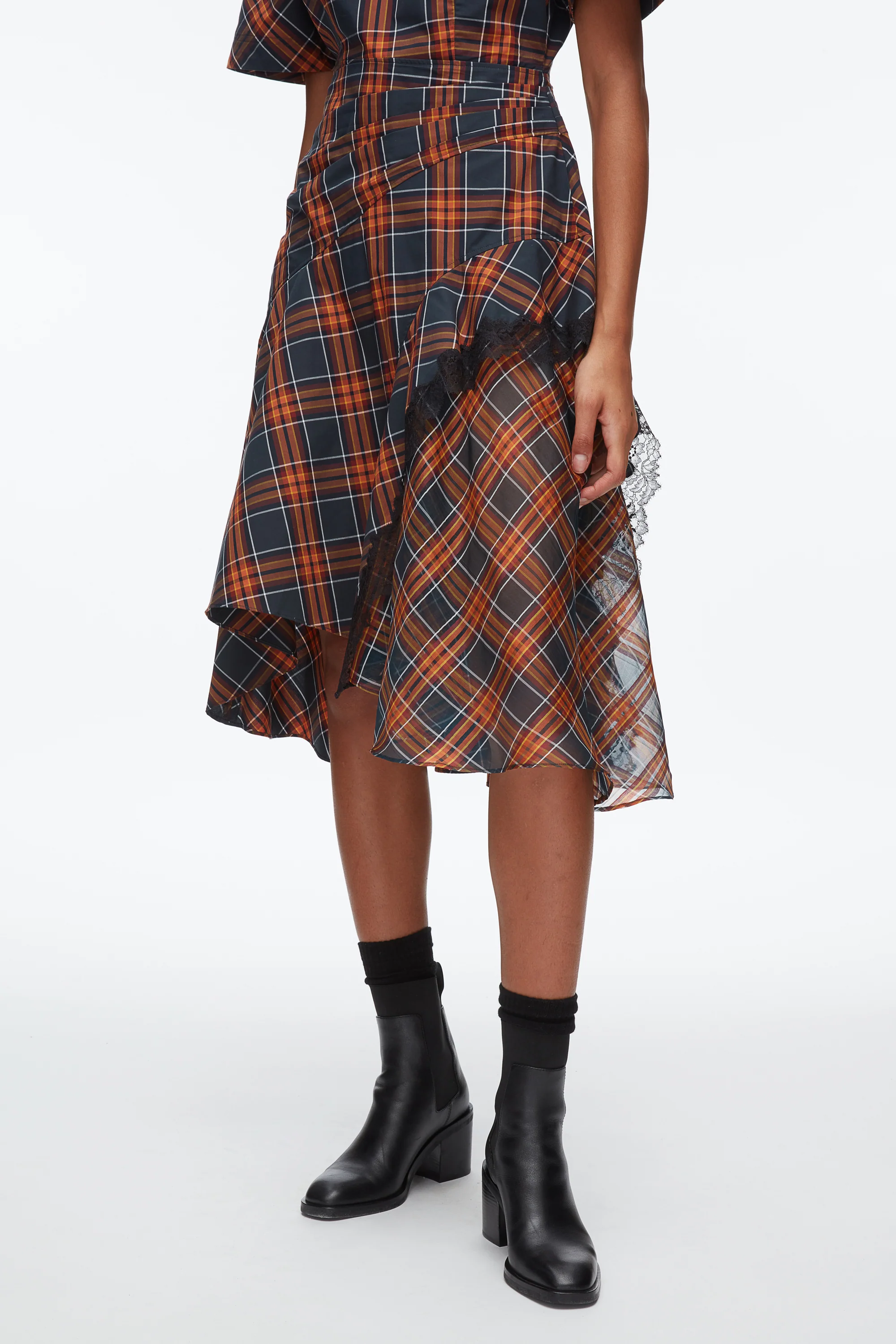 Plaid Mix Draped Dress - Image 6