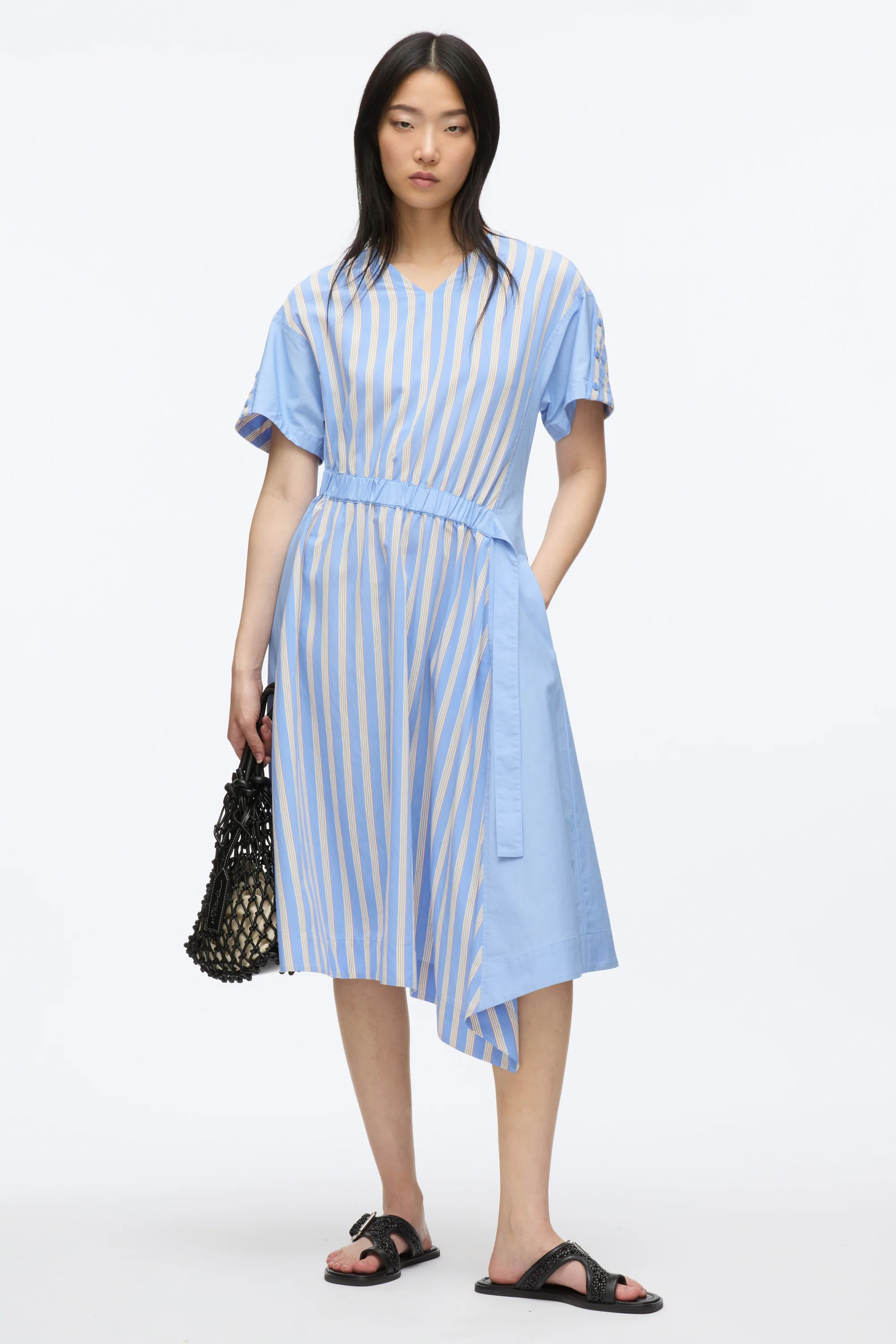 V-Neck Dress with Elasticated Waist