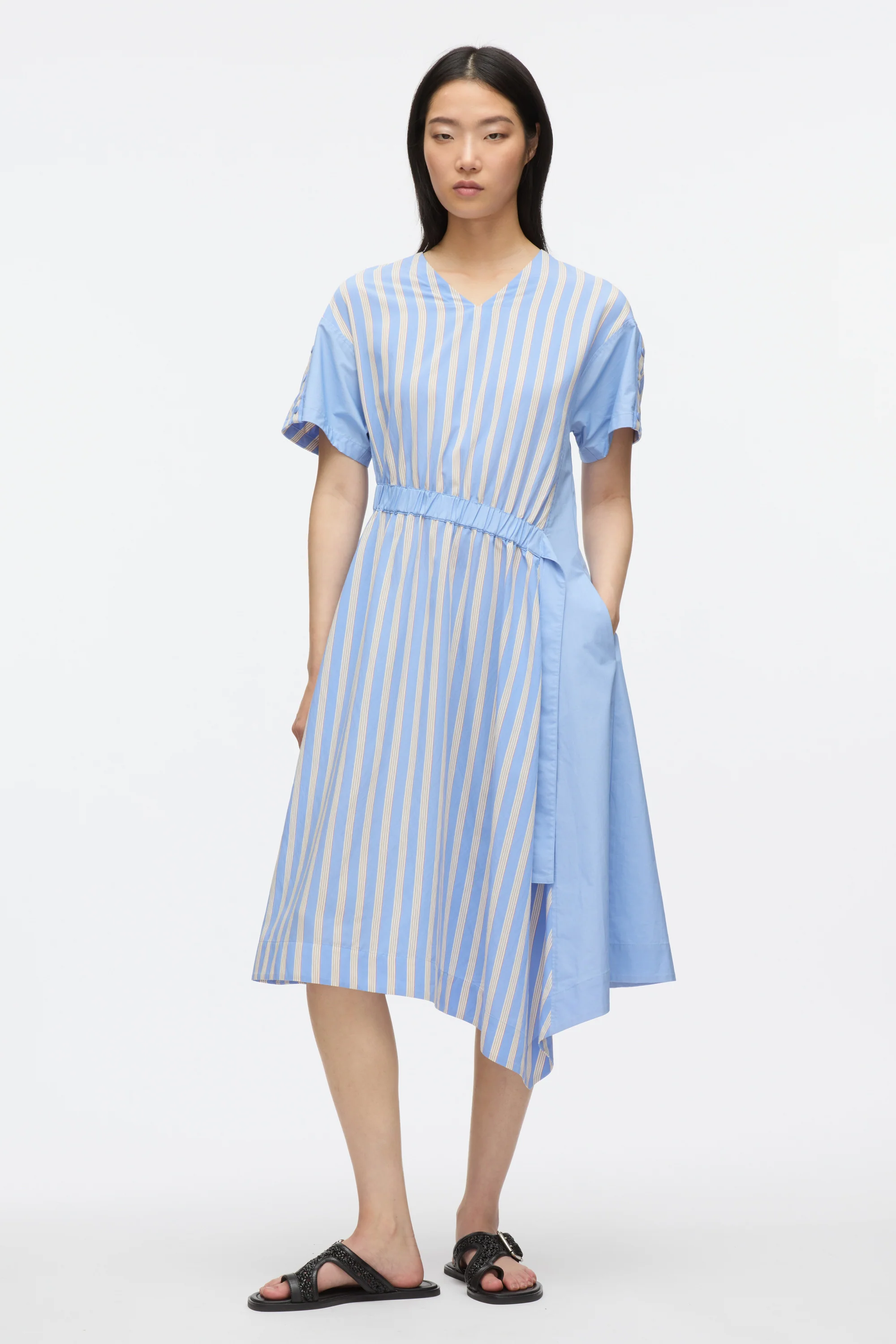 V-Neck Dress with Elasticated Waist - Image 2
