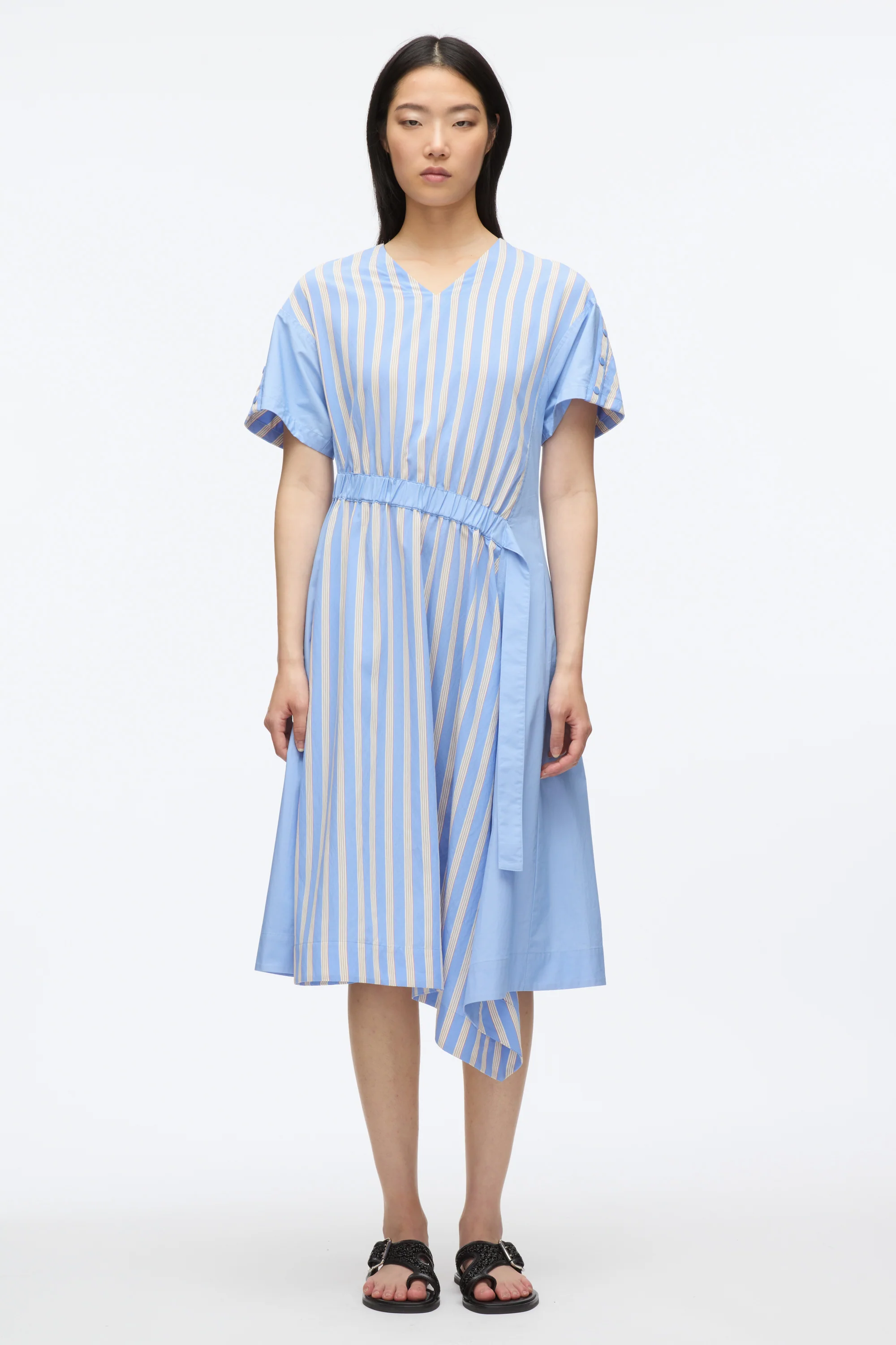 V-Neck Dress with Elasticated Waist - Image 3