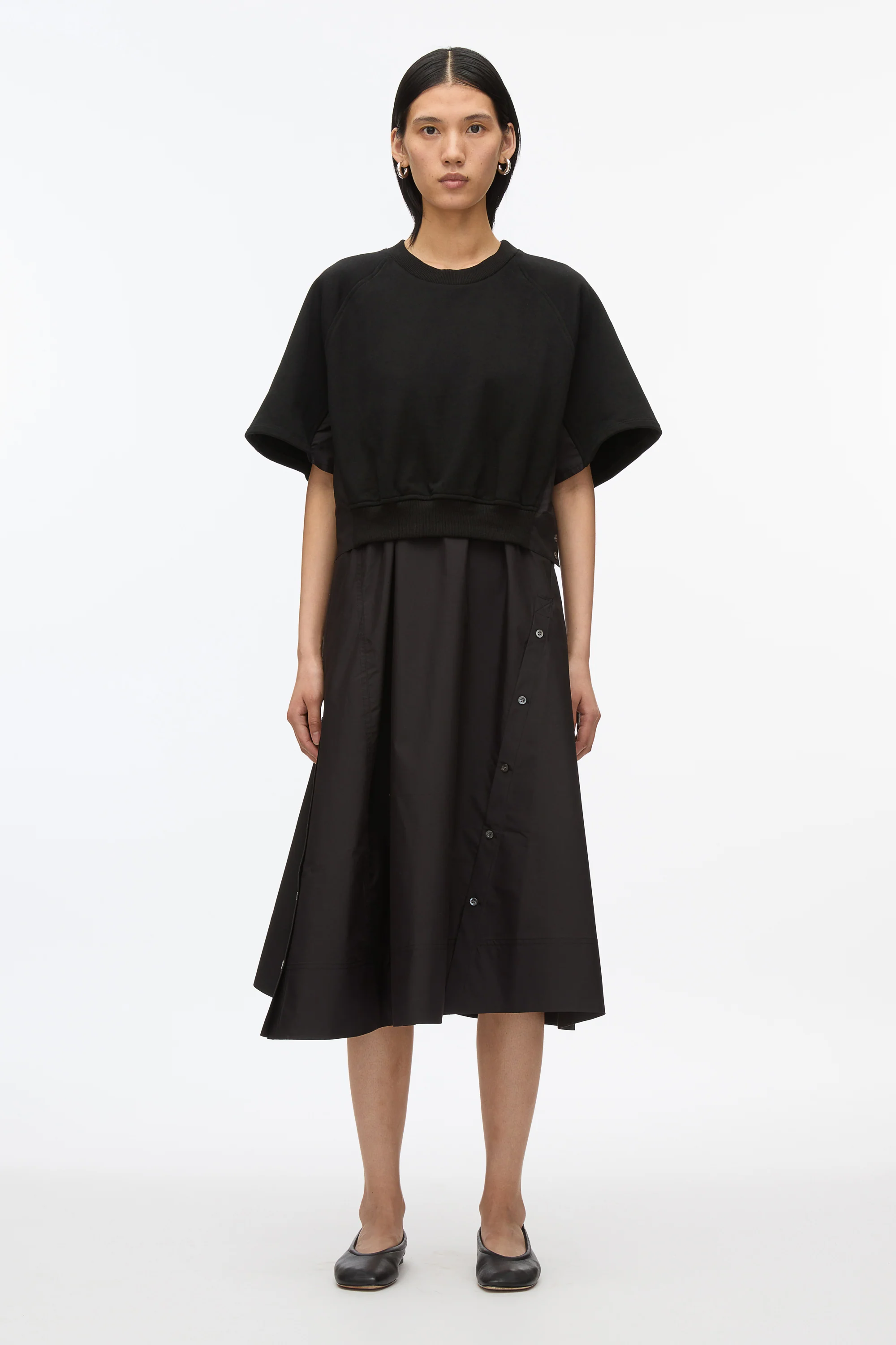 Short Sleeve French Terry Combo Dress - Image 2