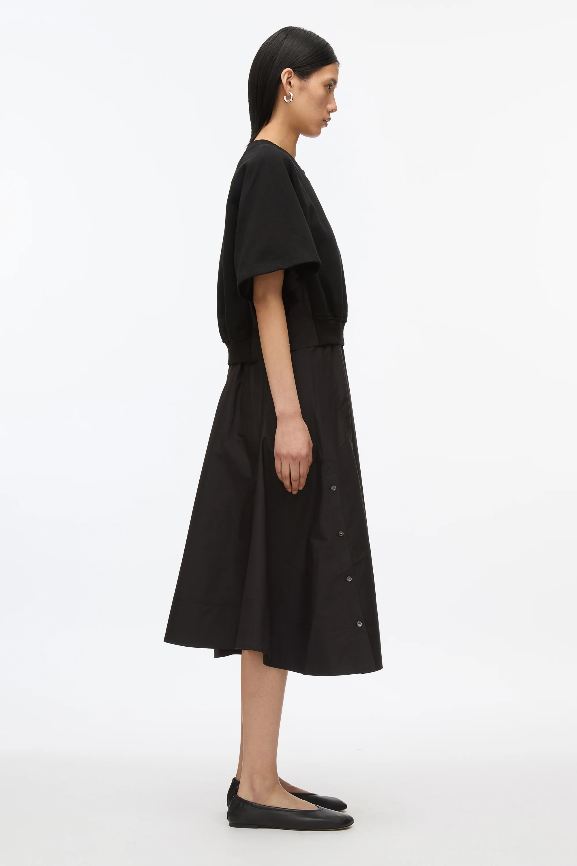 Short Sleeve French Terry Combo Dress - Image 3