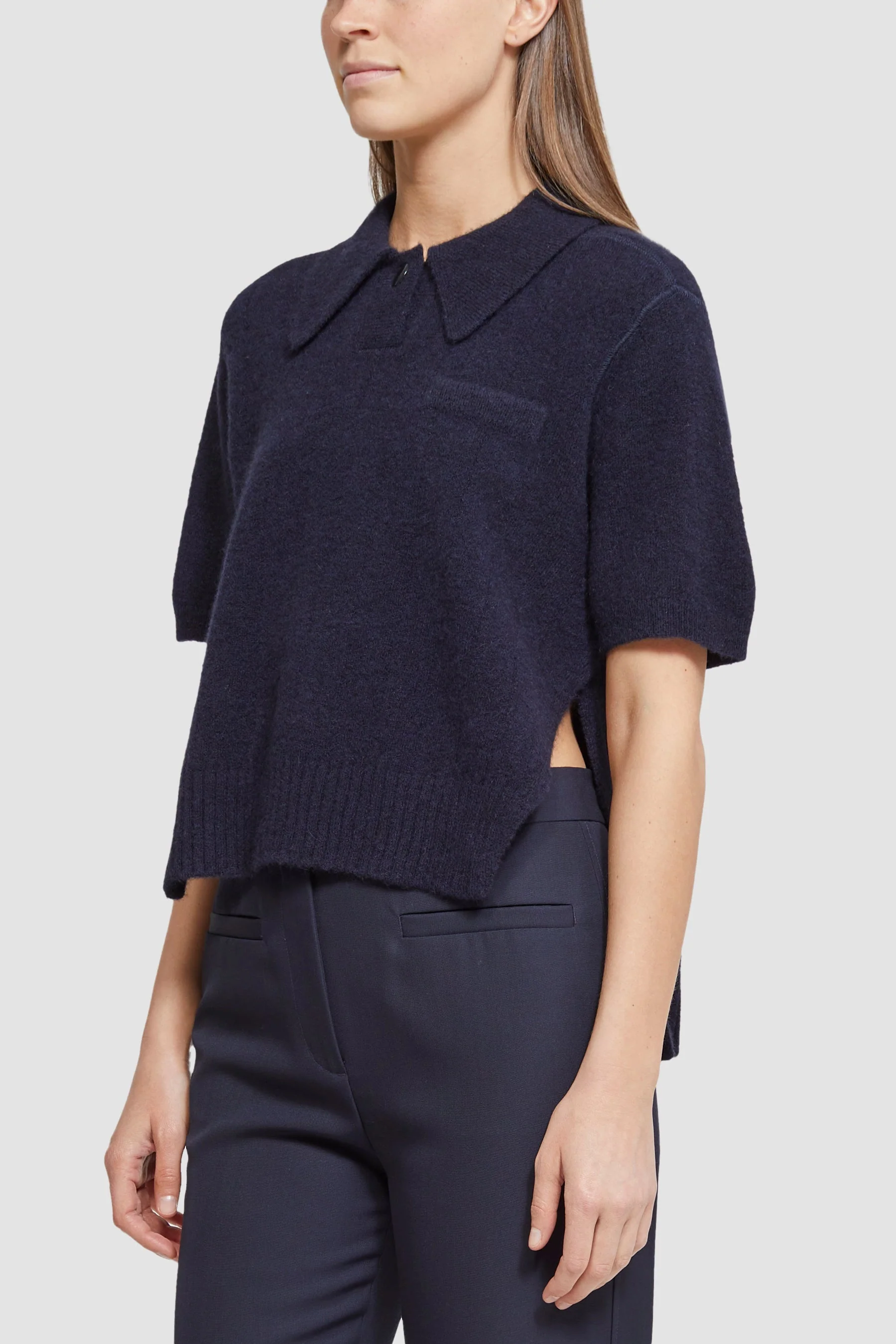 Short Sleeve Lofty Knit Polo Top - Image 5