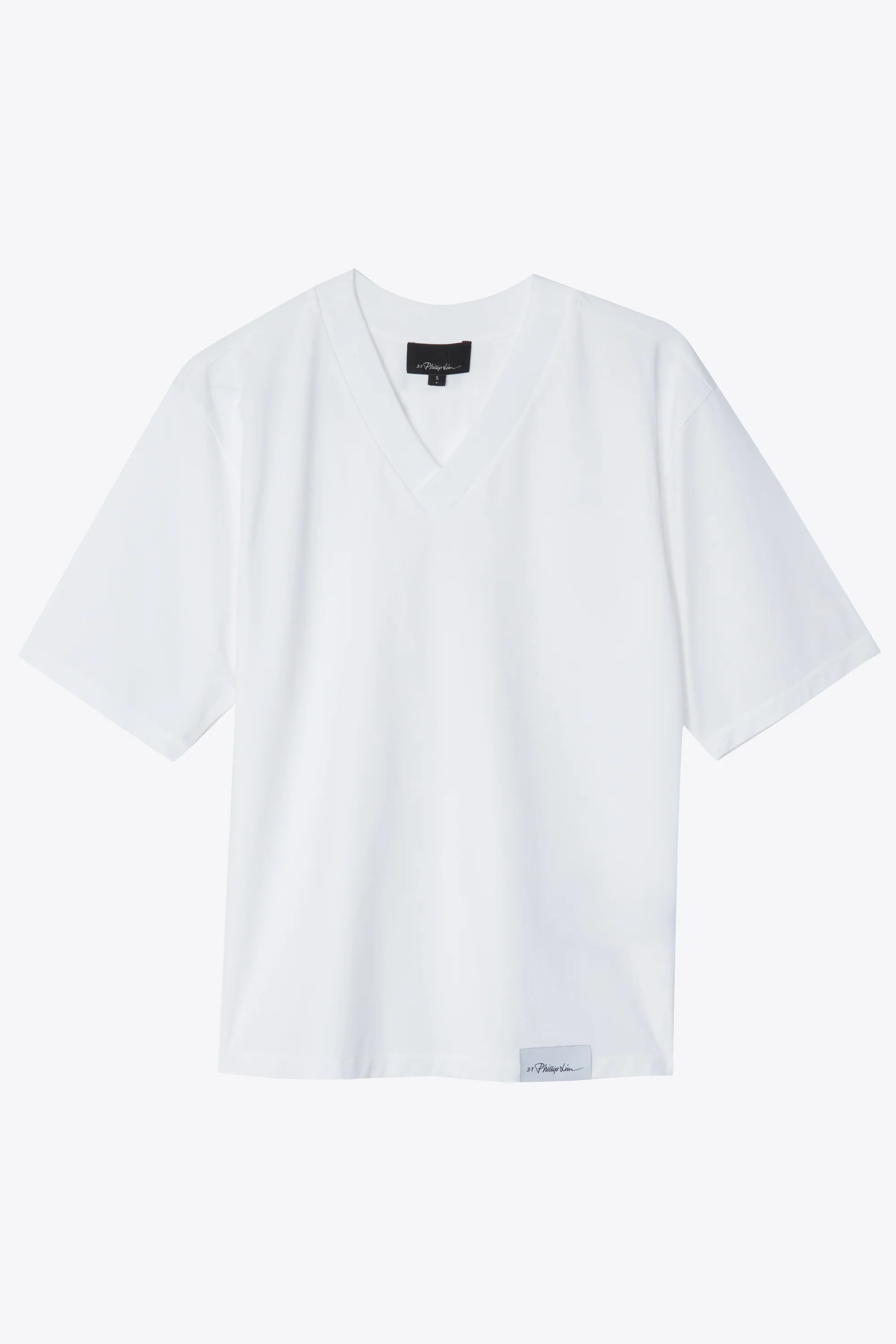 Short Sleeve Oversized Boxy V-Neck Tee