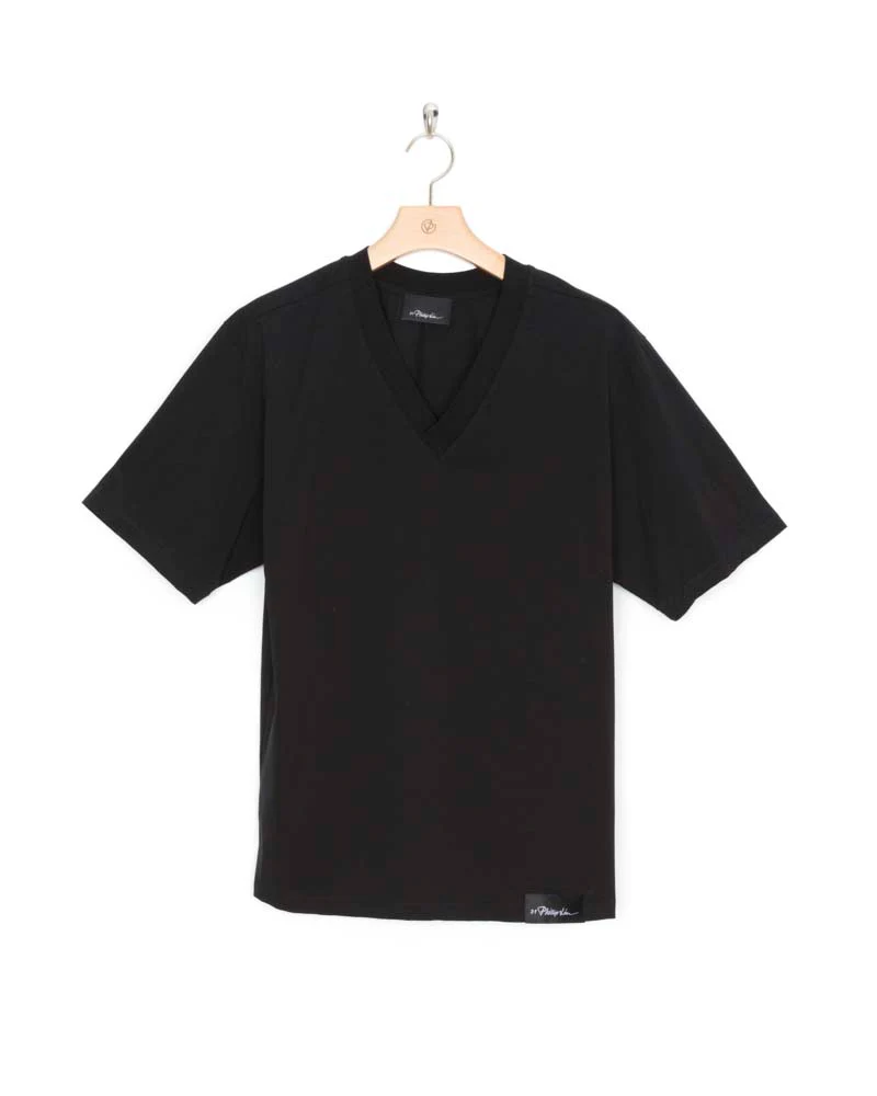 Short Sleeve Oversized Boxy V-Neck Tee - Image 2