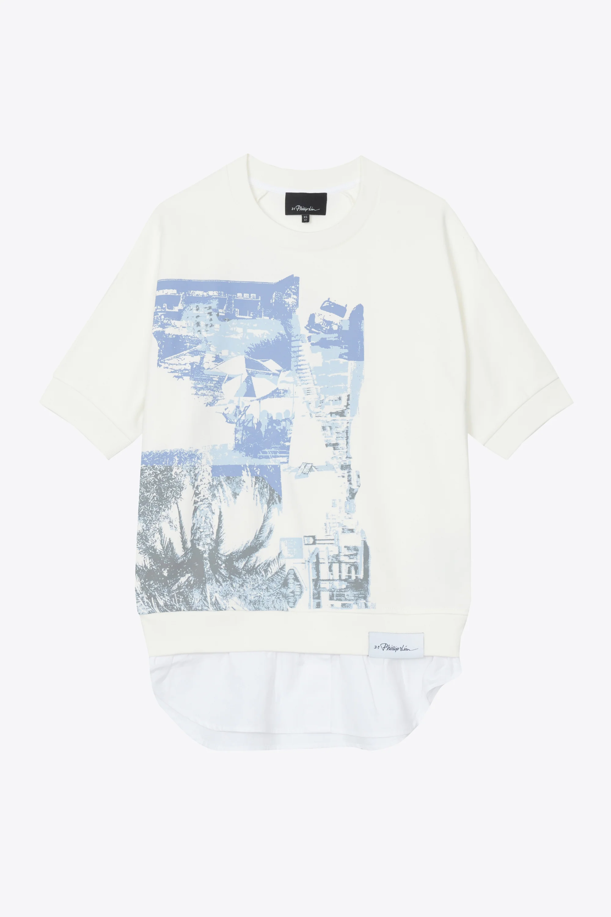 Short Sleeve Postcard Print Sweatshirt - Image 2