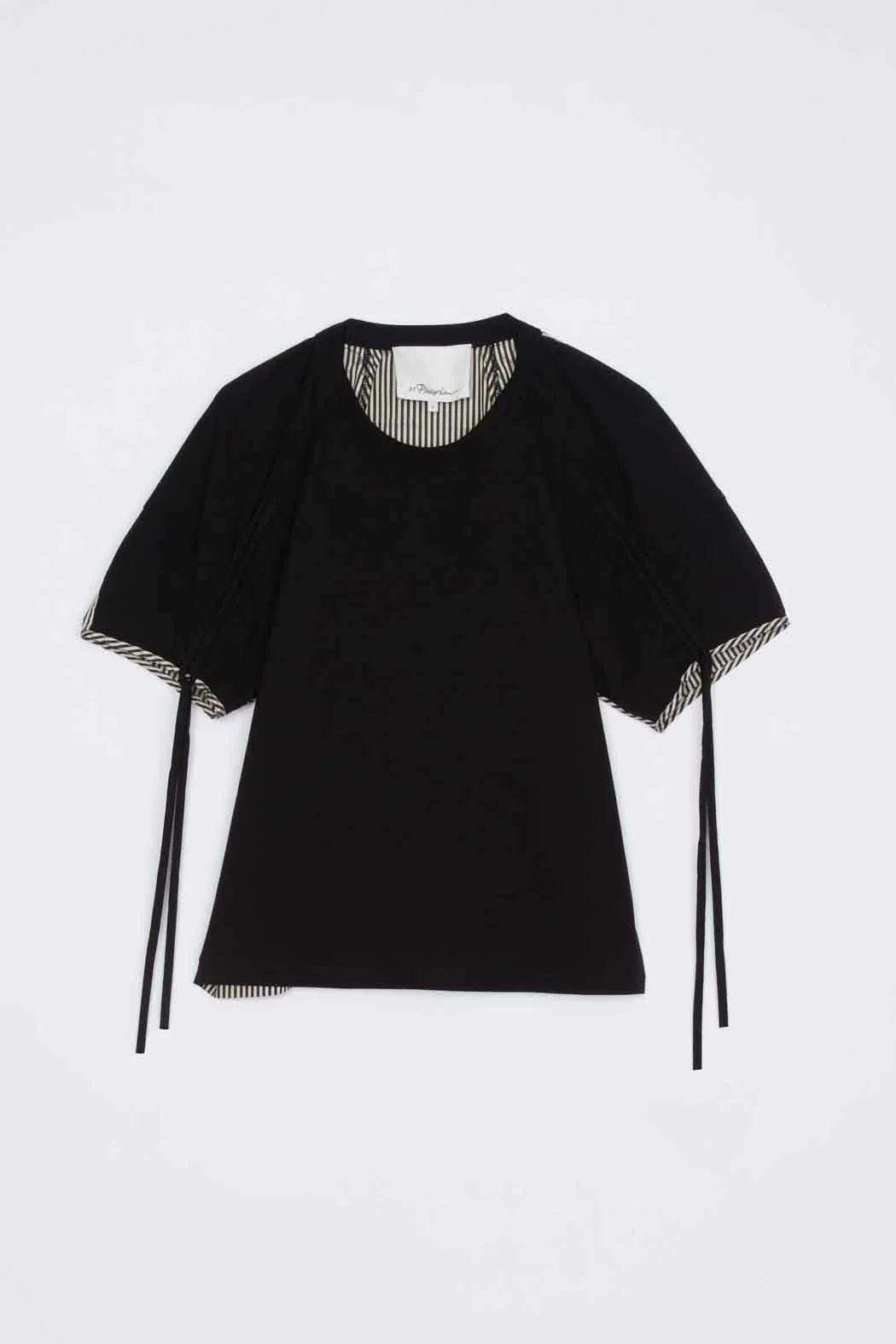 Ruched T-Shirt with Poplin Back - Image 7