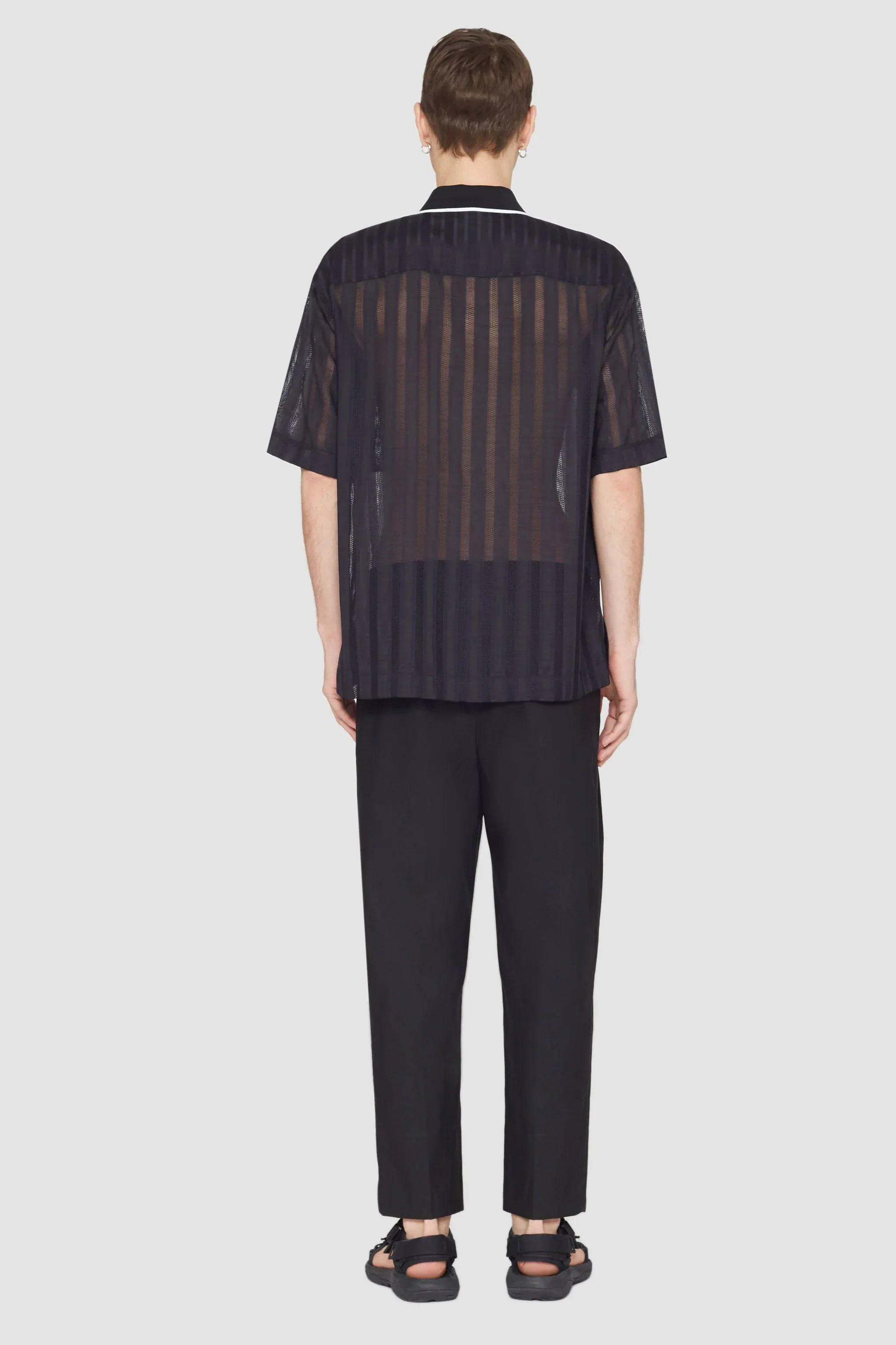 Short Sleeve Sheer Bowling Shirt - Image 4