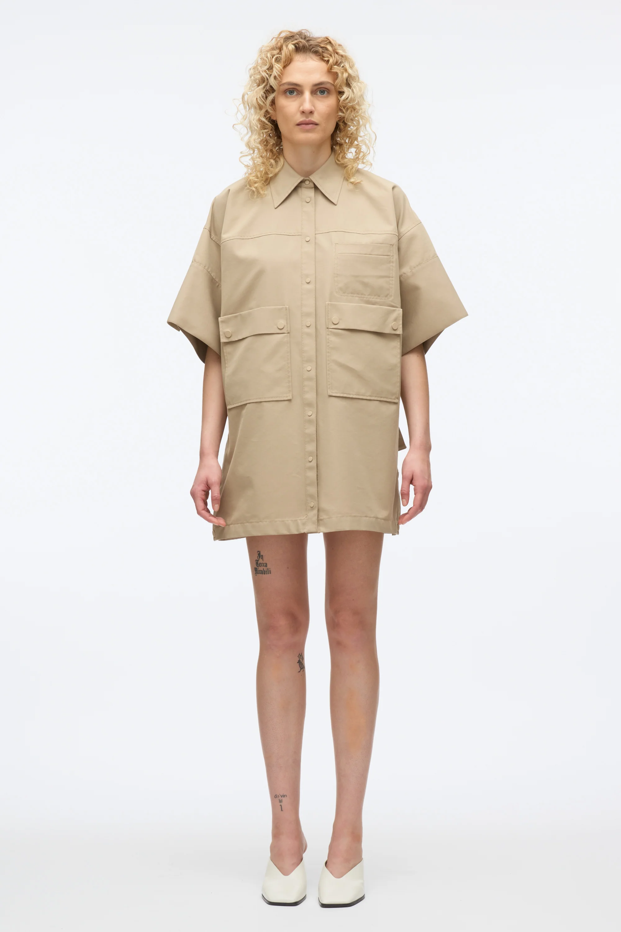 Cargo Mini Shirt Dress - Image 3