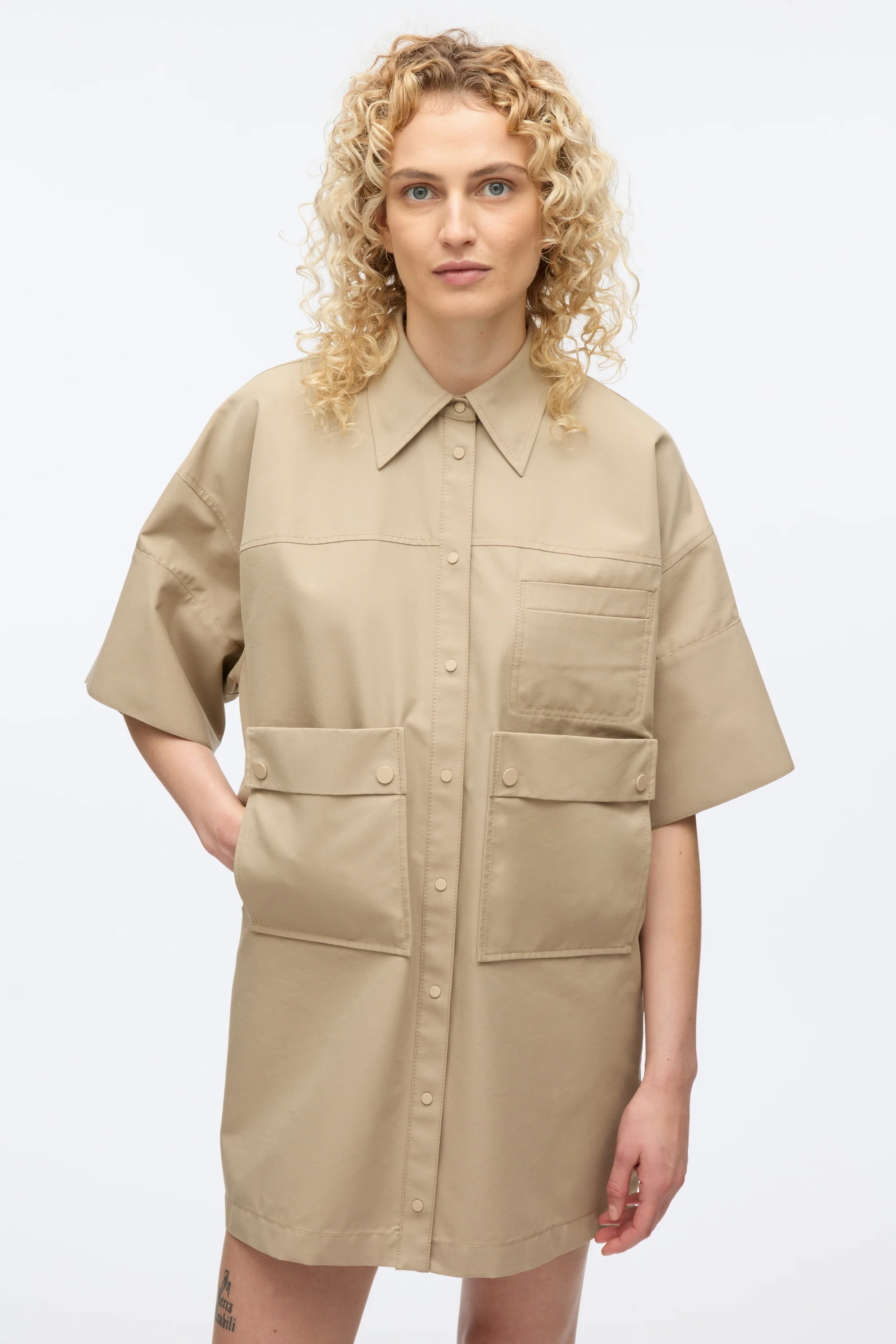 Cargo Mini Shirt Dress - Image 6