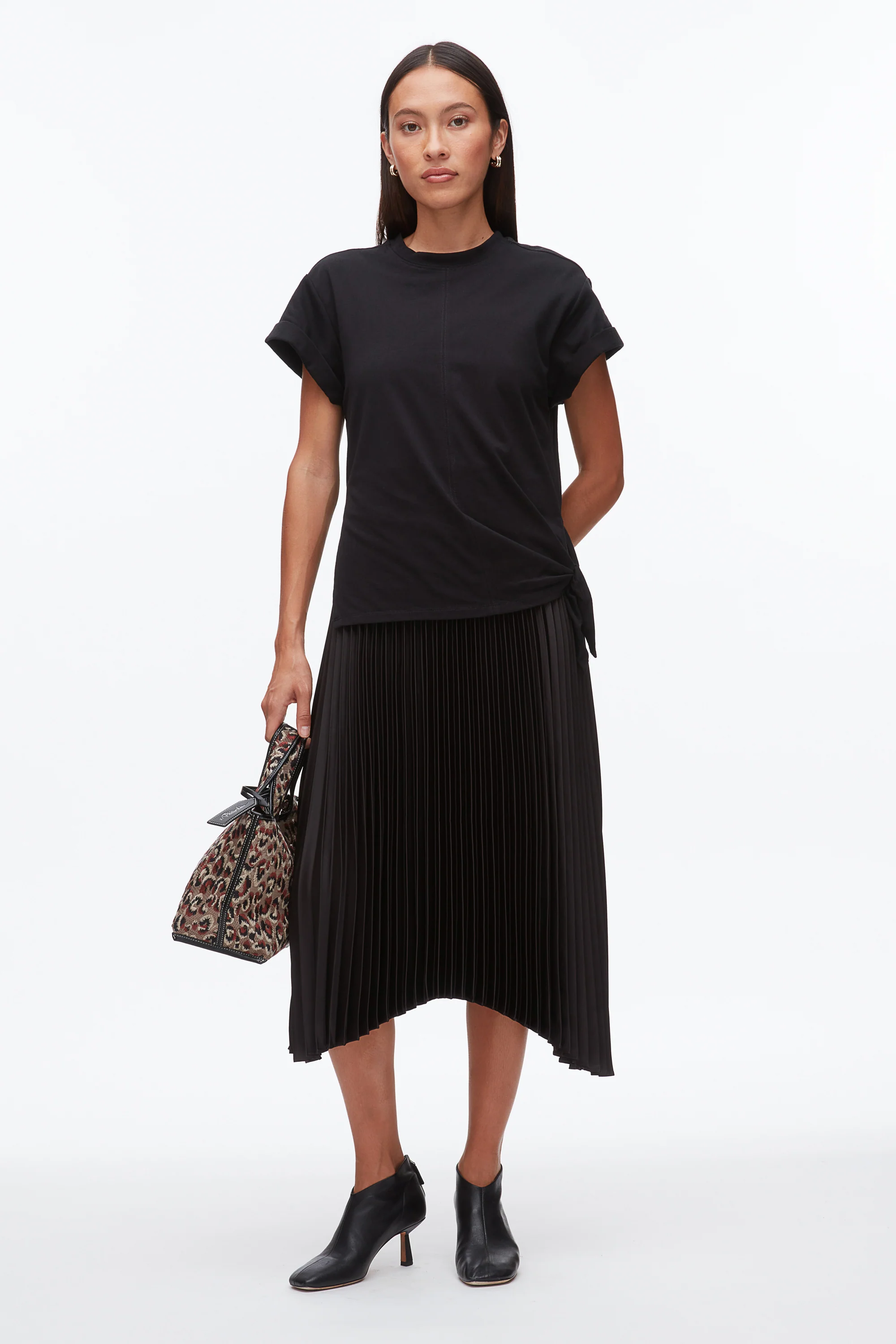 T-Shirt Combo Dress with Pleated Skirt