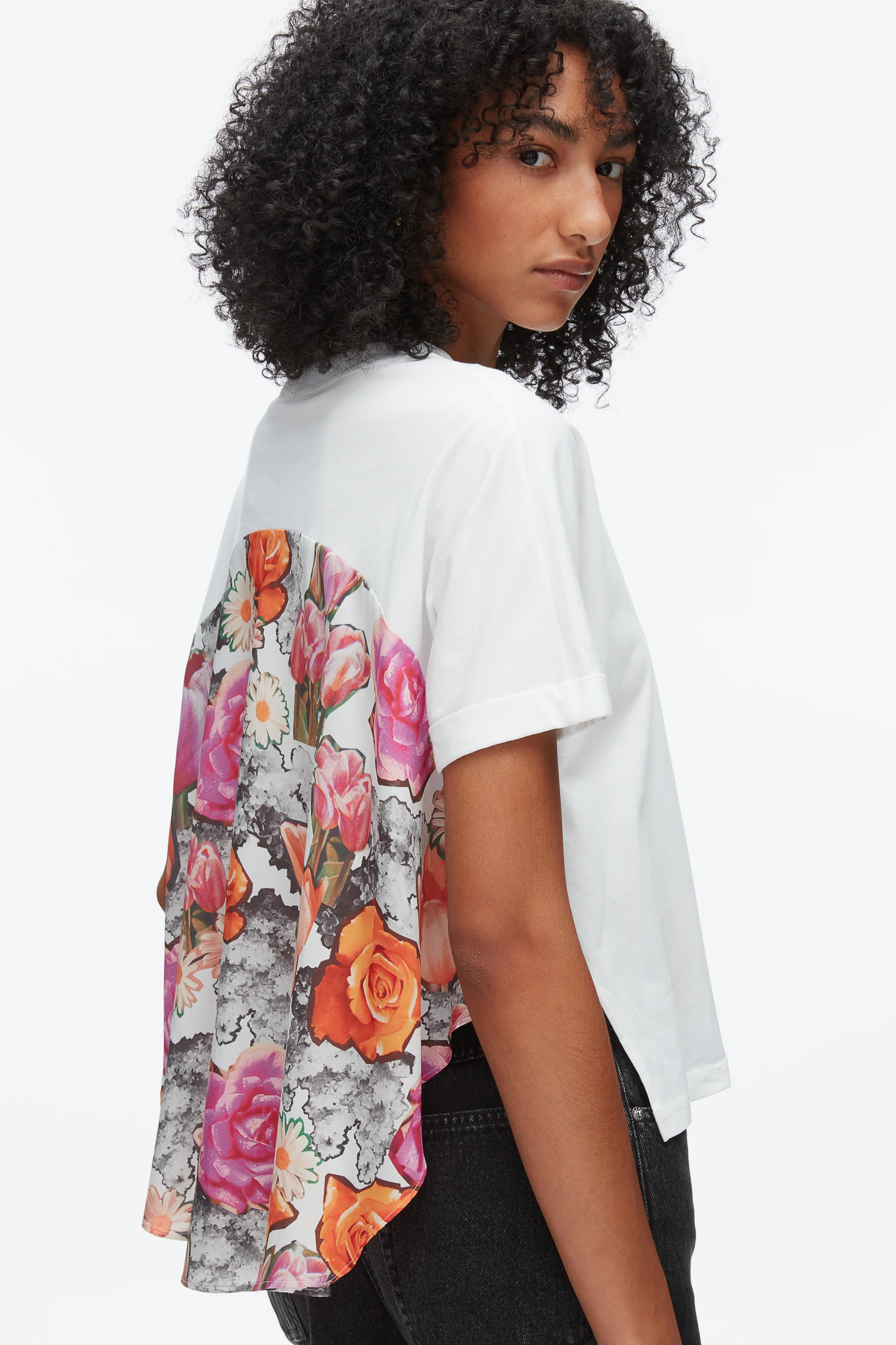 Short Sleeve Tee with Floral Collage Combo - Image 13