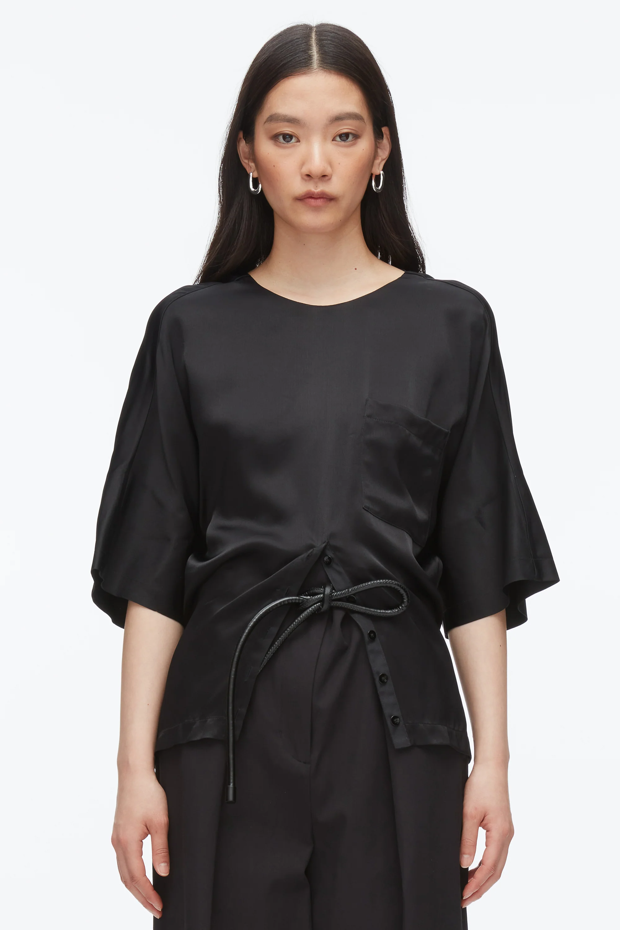 Short Sleeve Top with Button Placket - Image 3