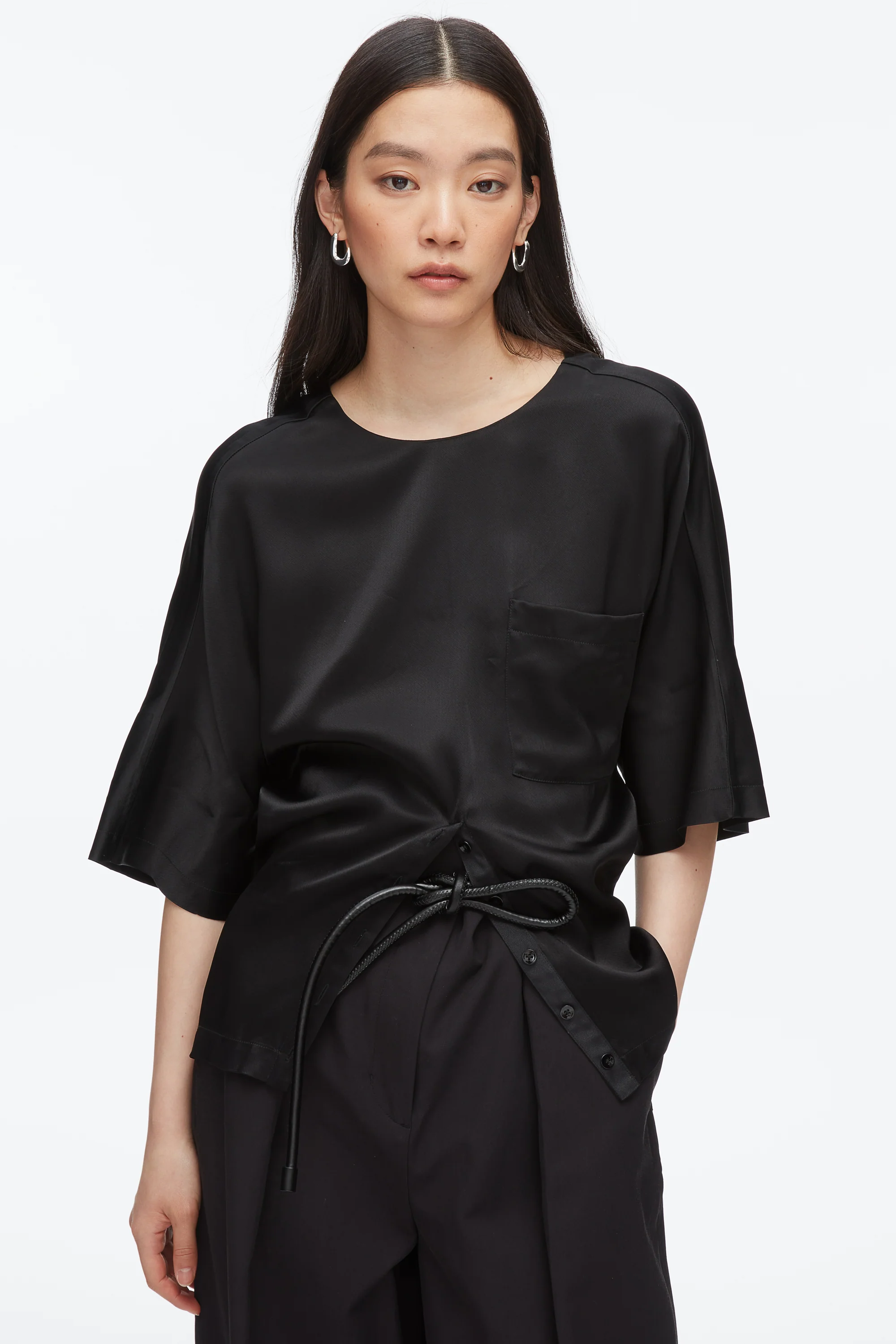 Short Sleeve Top with Button Placket - Image 6