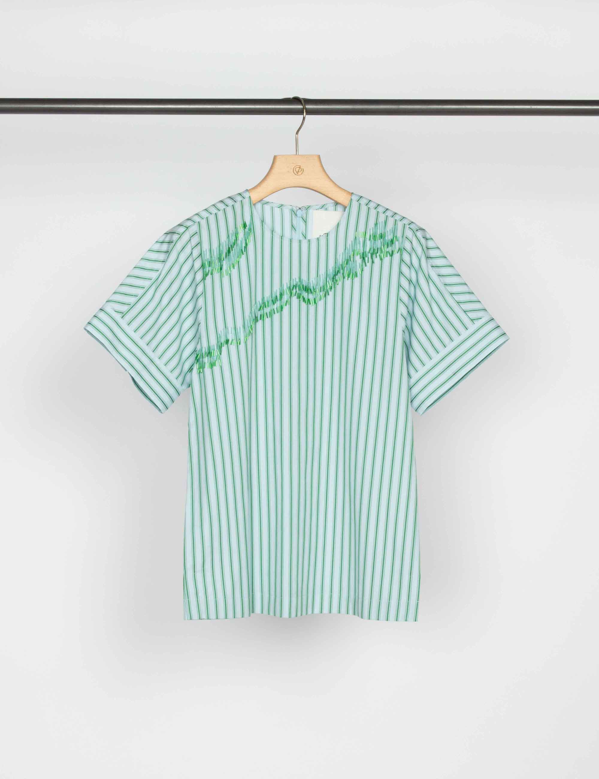 Short Sleeve Top with Zebra Embellishment