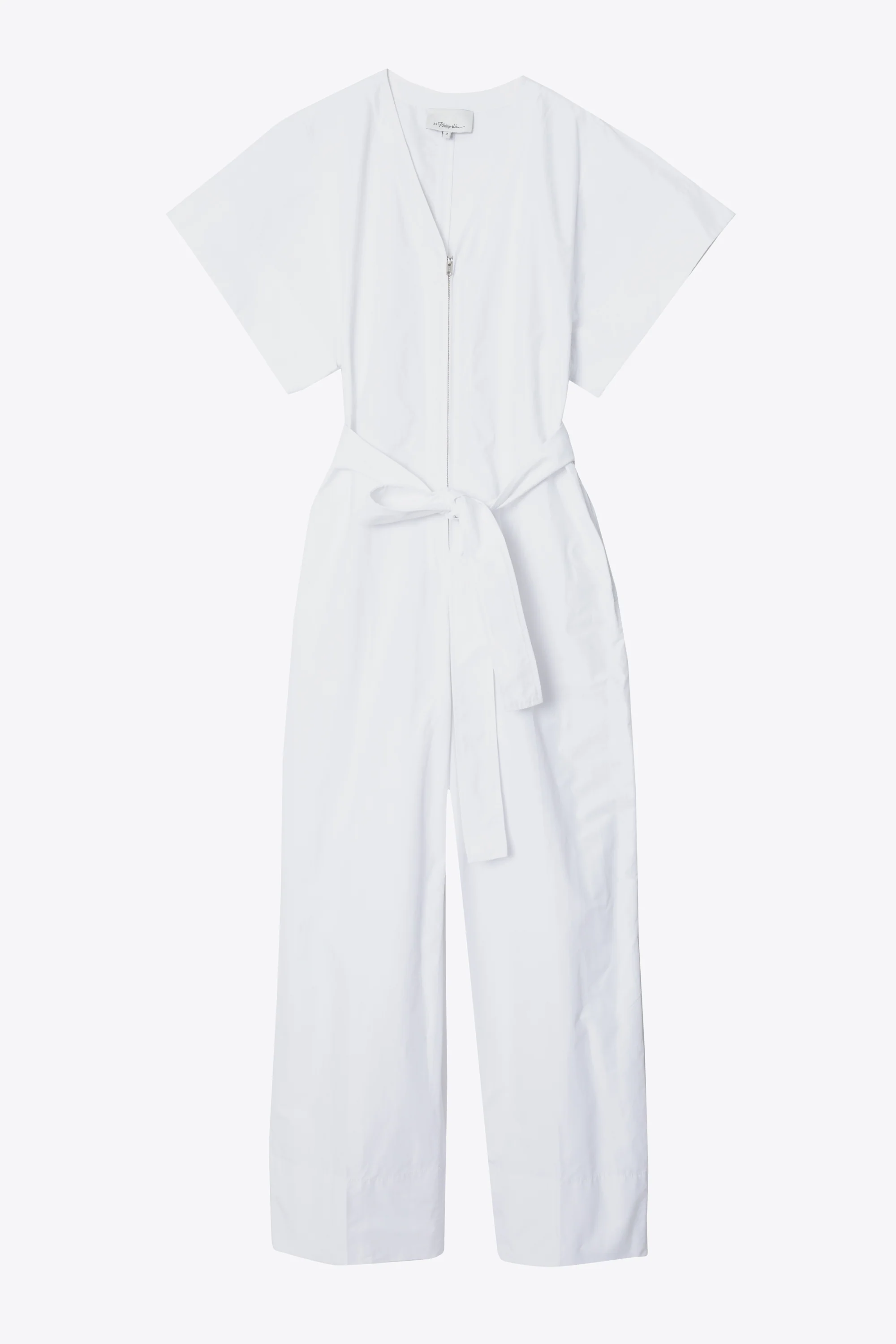 Short Sleeve Utility Belted Vneck Jumpsuit