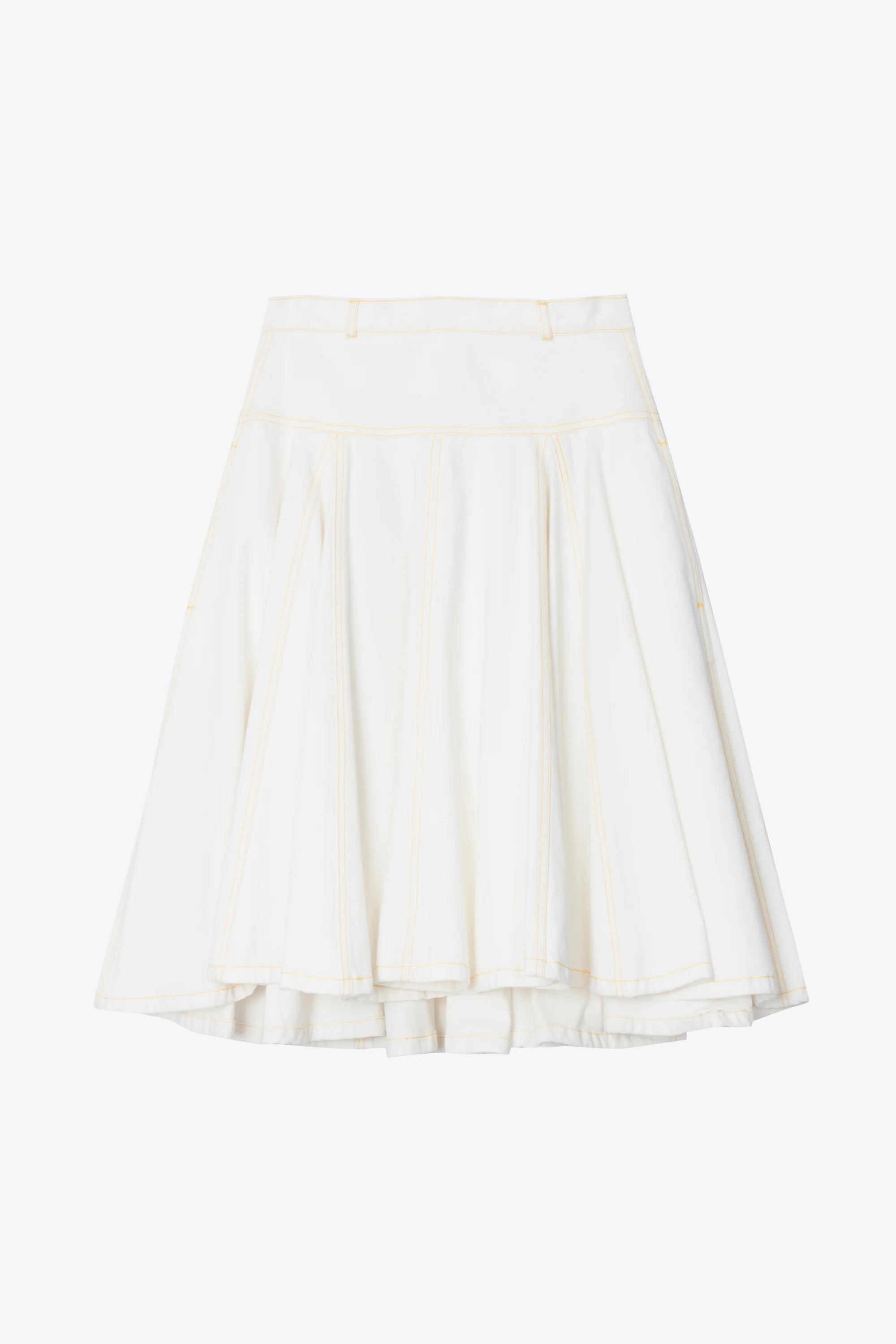 Stonewashed Denim Flare Skirt