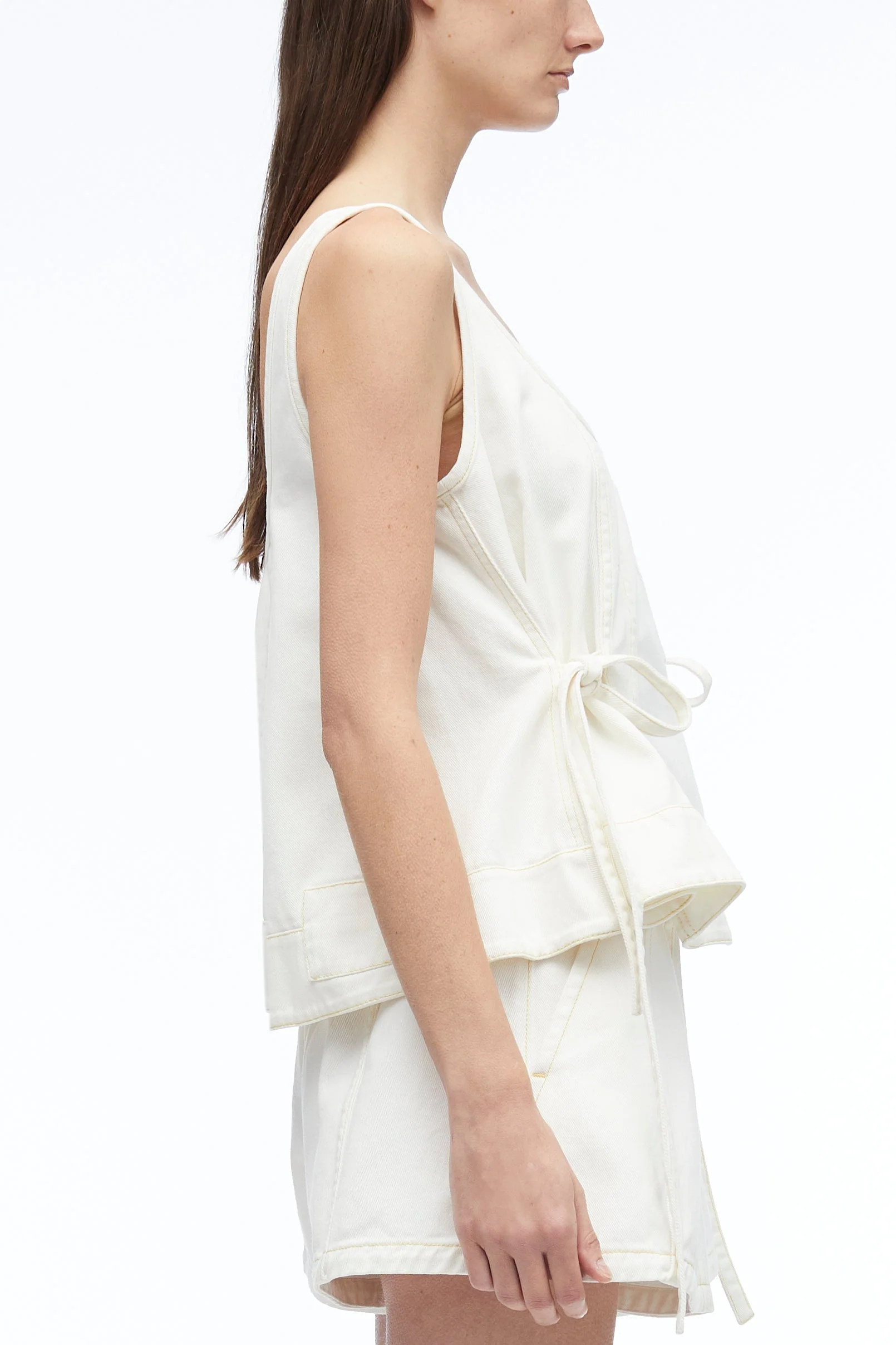 Stonewashed Denim Tank With Side Ties - Image 3