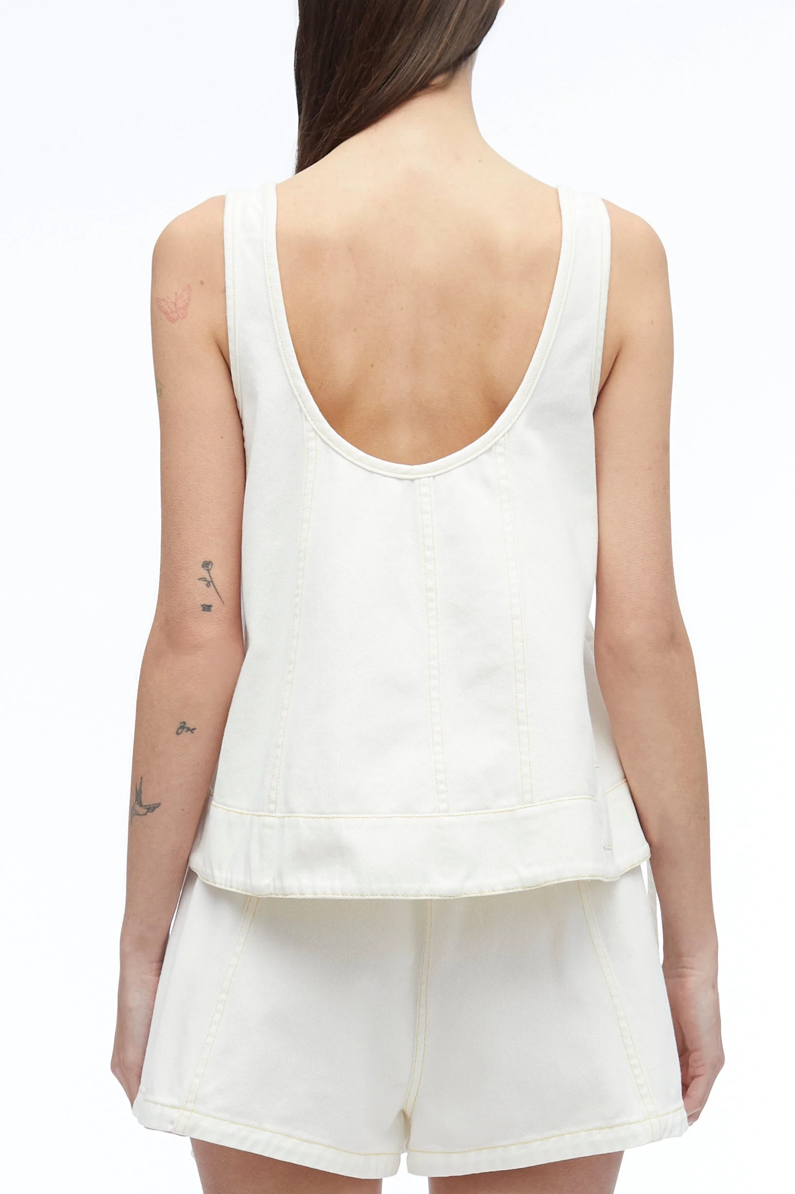 Stonewashed Denim Tank With Side Ties - Image 4