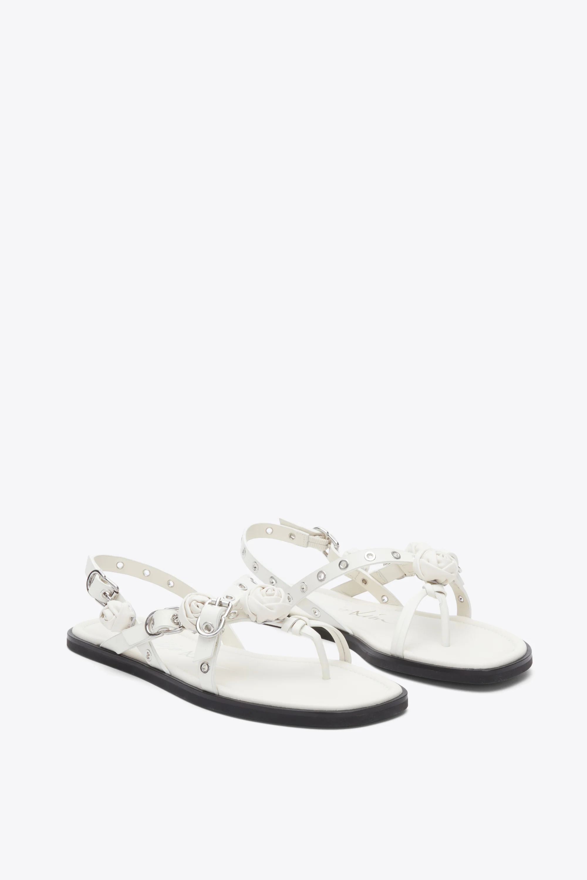 Strappy Eyelet Sandal with Rosettes - Image 6