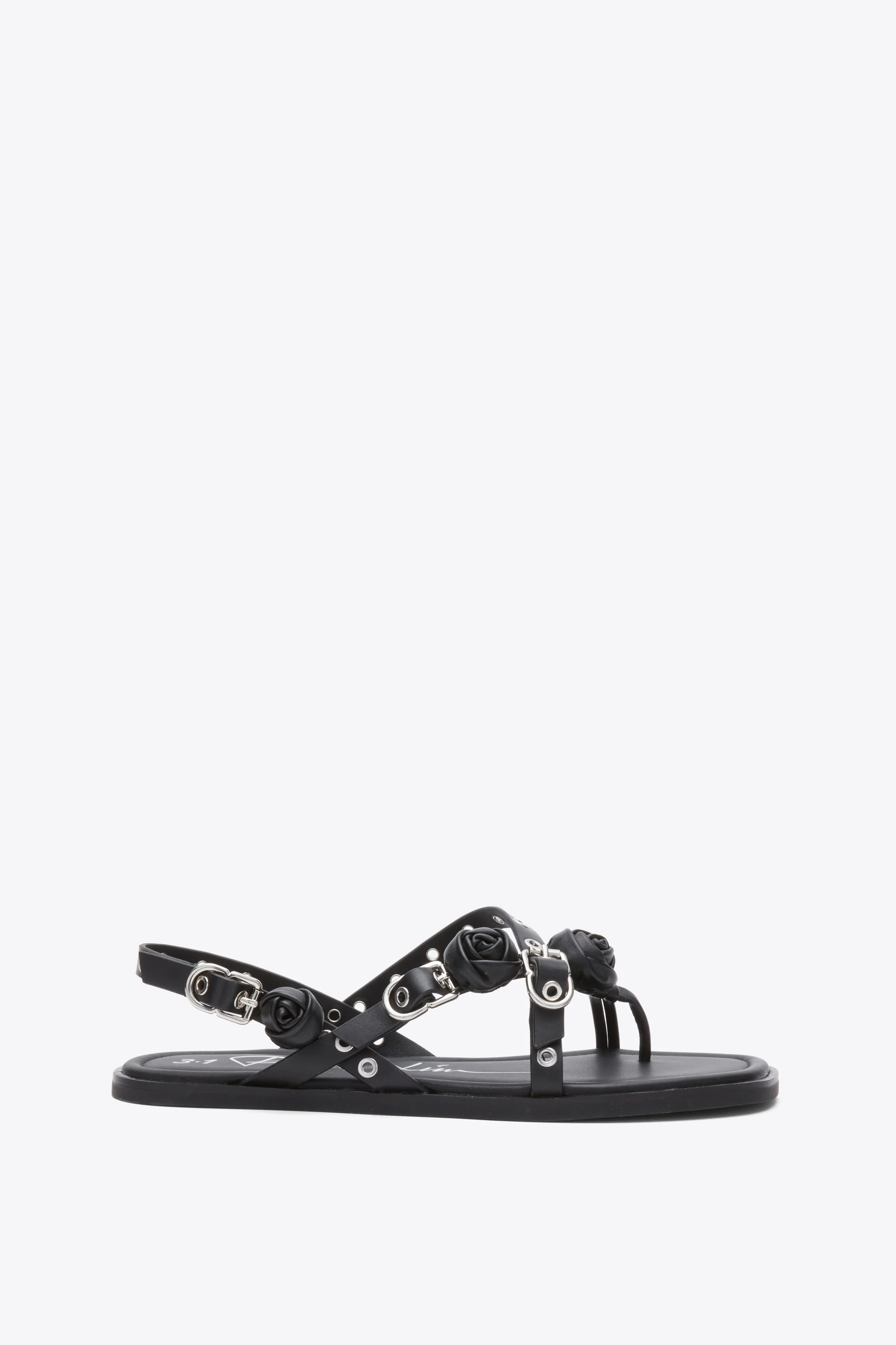 Strappy Eyelet Sandal with Rosettes