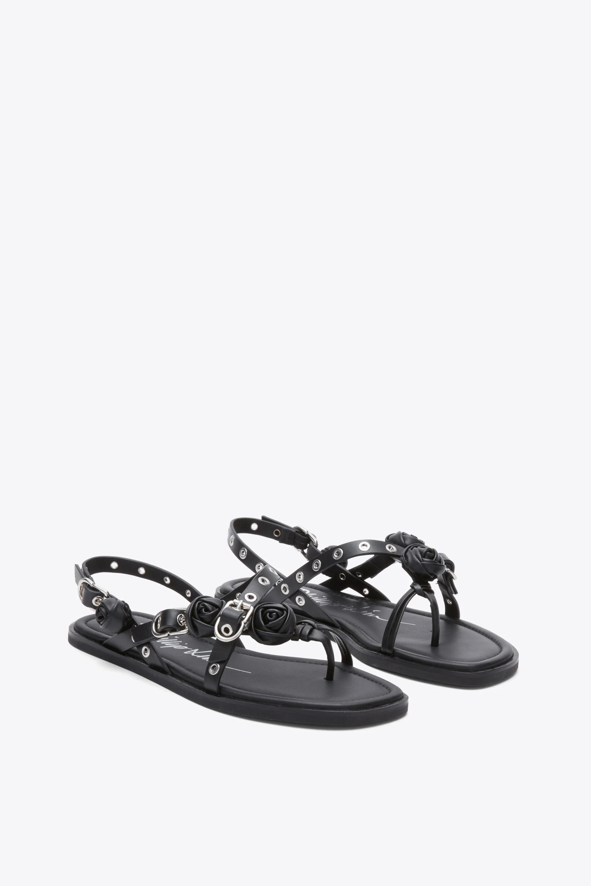 Strappy Eyelet Sandal with Rosettes - Image 2