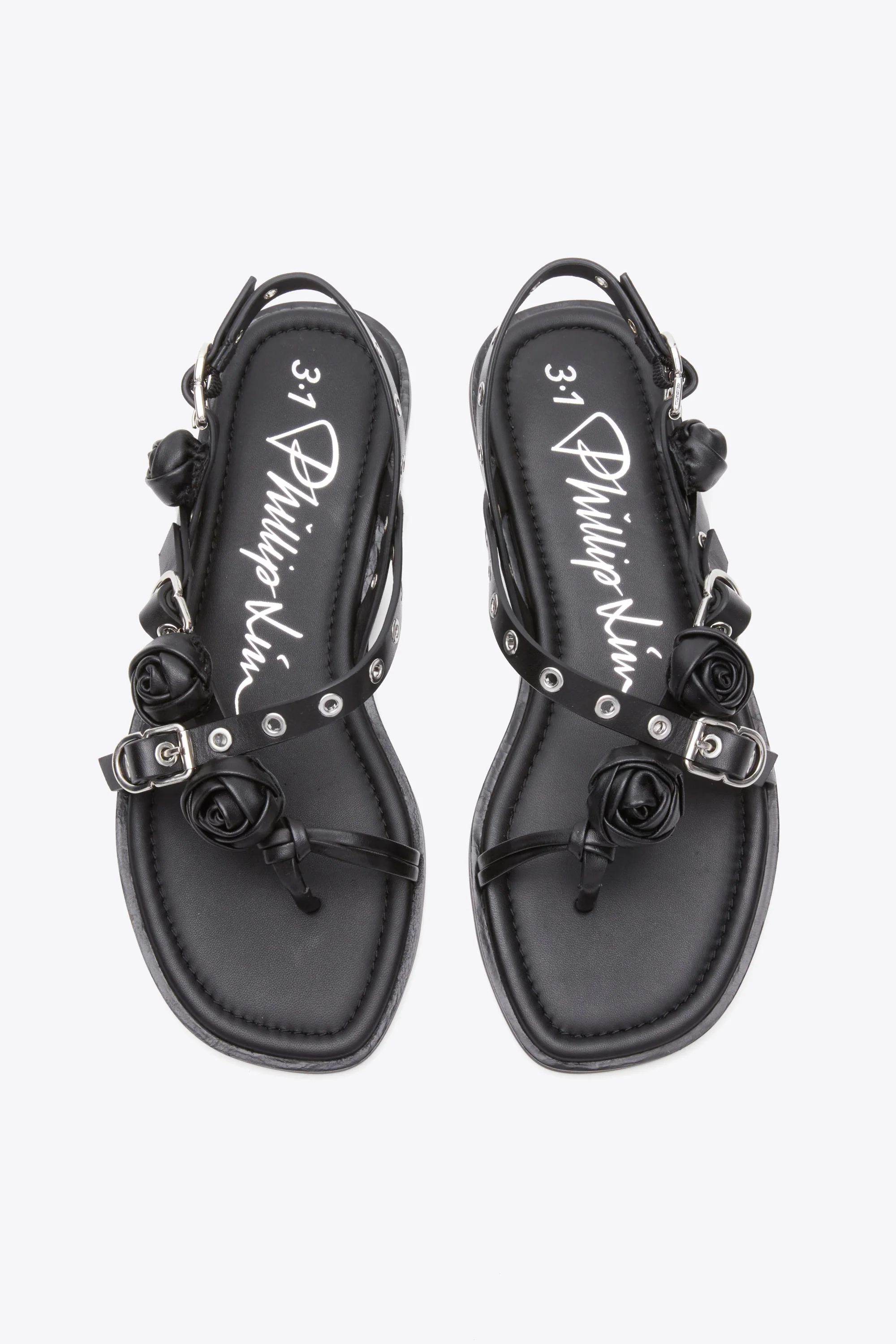 Strappy Eyelet Sandal with Rosettes - Image 4