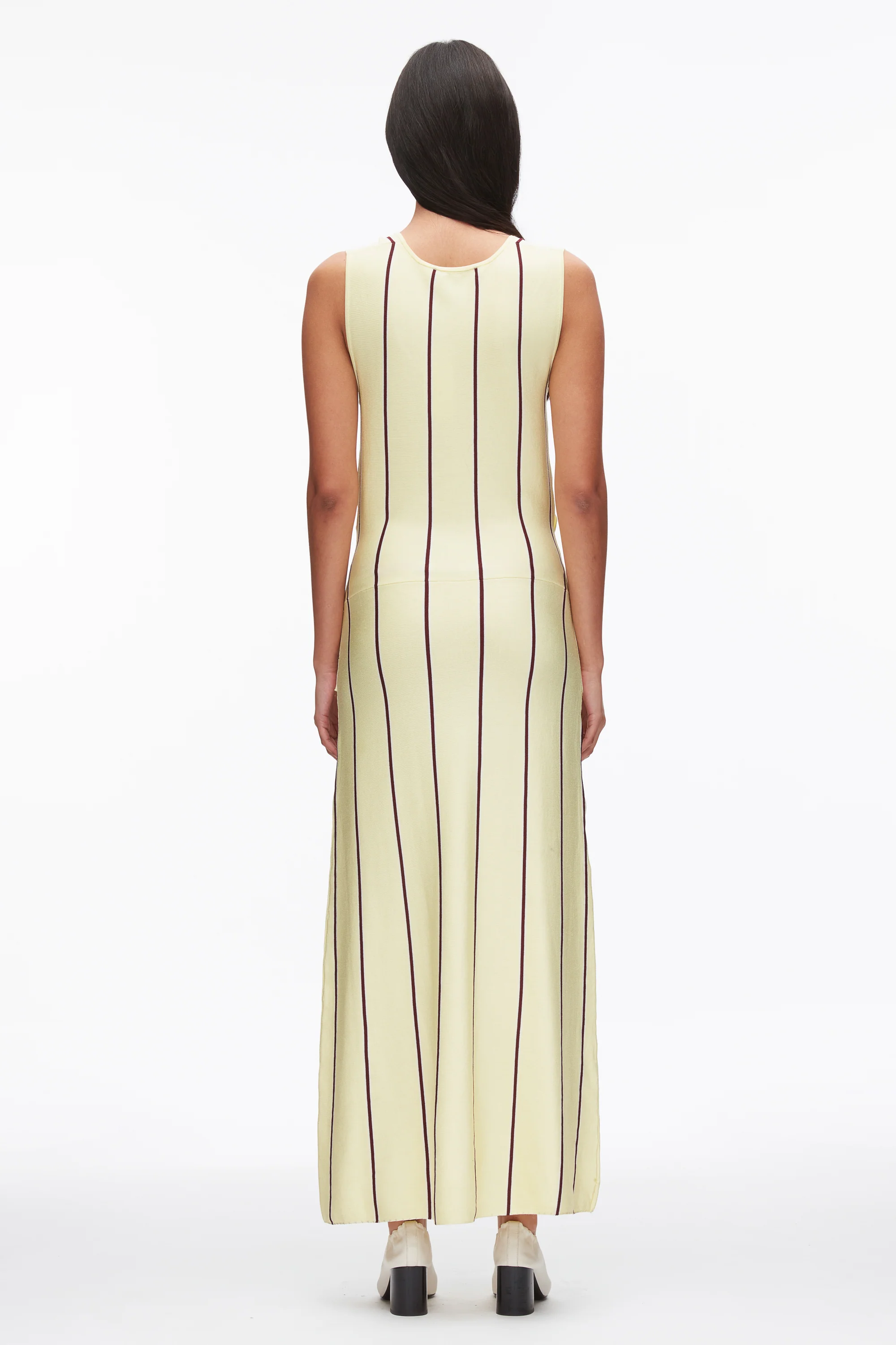 Stripe Midi Dress with Fringe Waist Tie - Image 12