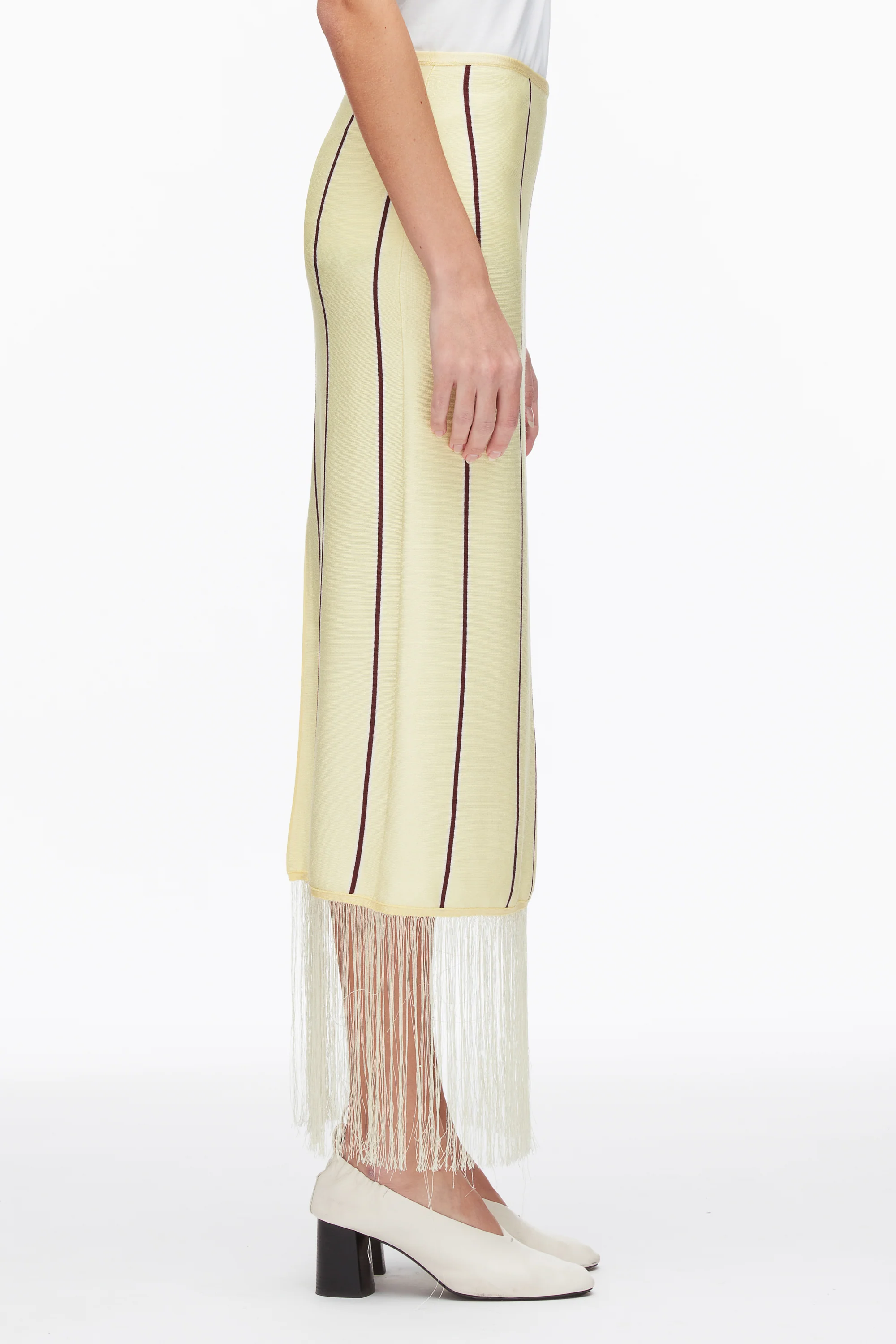 Stripe Midi Skirt with Fringe - Image 4