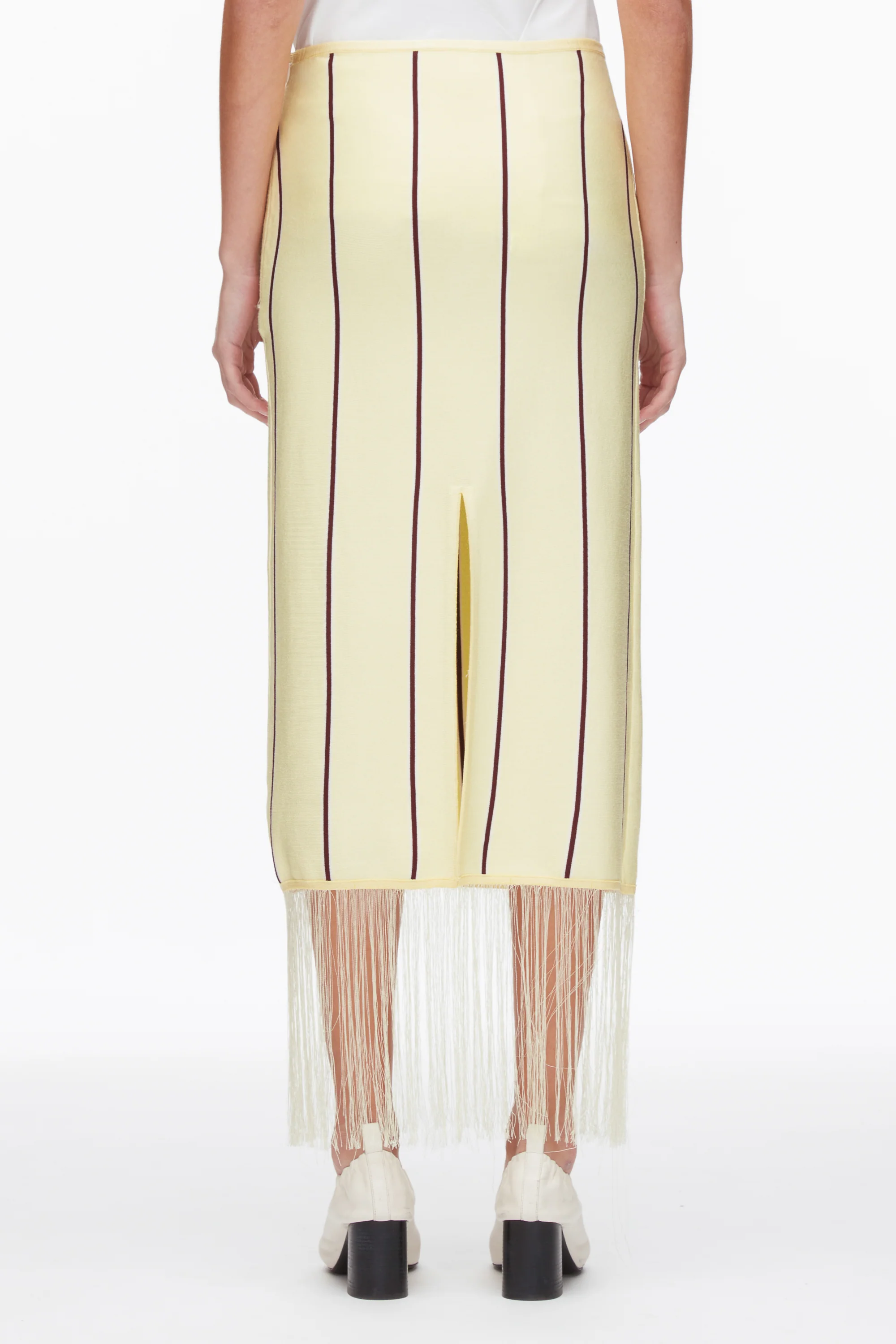 Stripe Midi Skirt with Fringe - Image 5