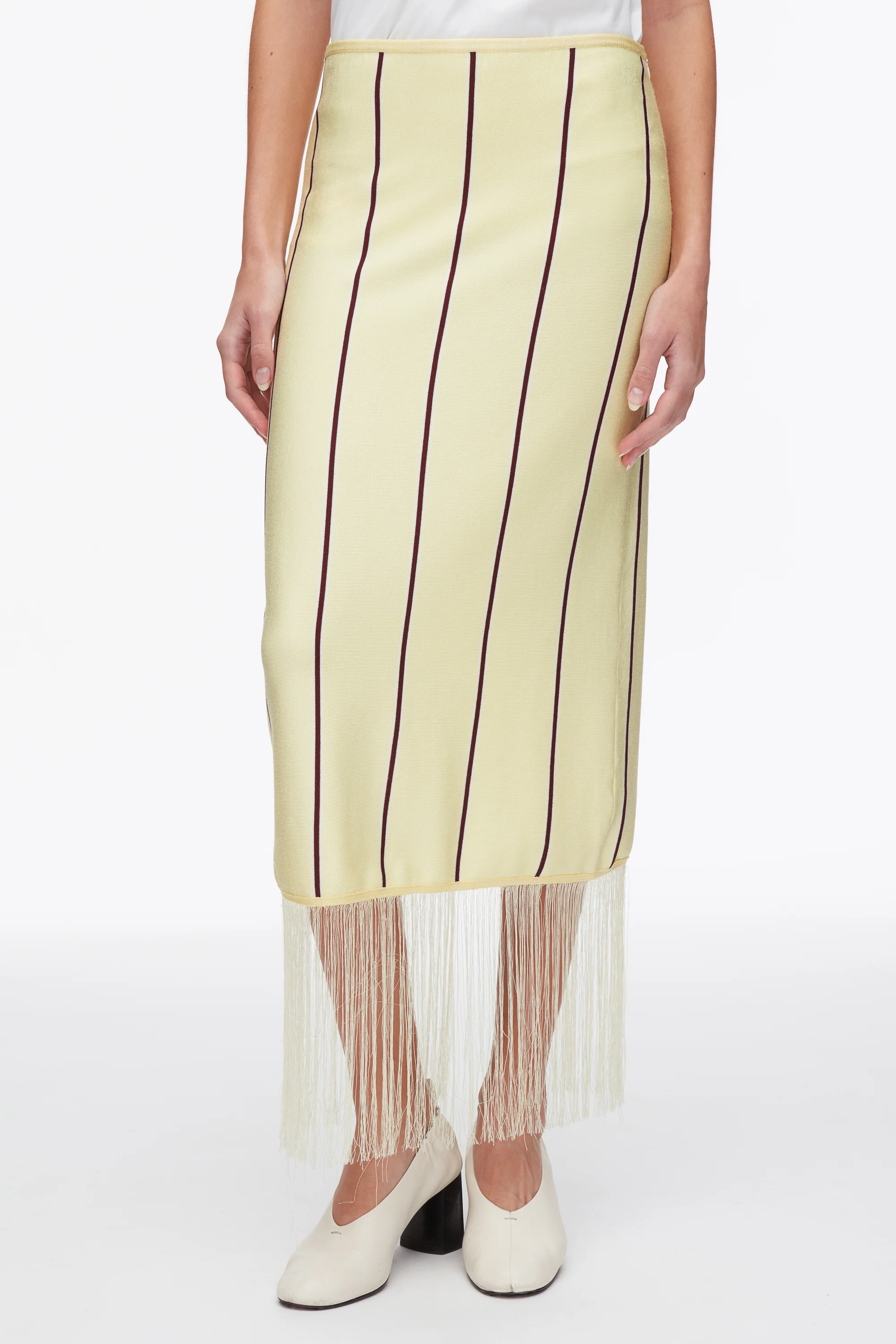 Stripe Midi Skirt with Fringe - Image 6