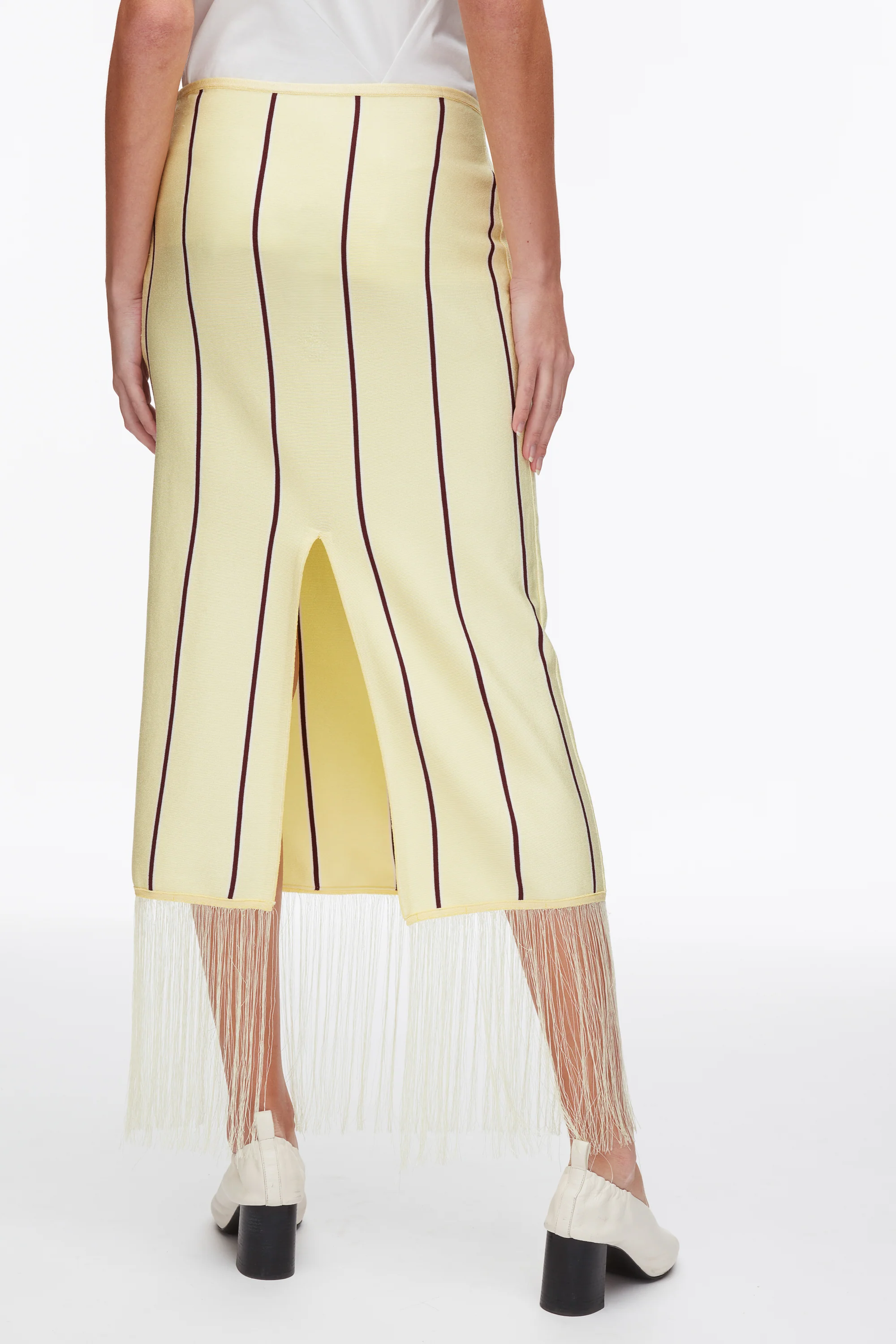 Stripe Midi Skirt with Fringe - Image 7