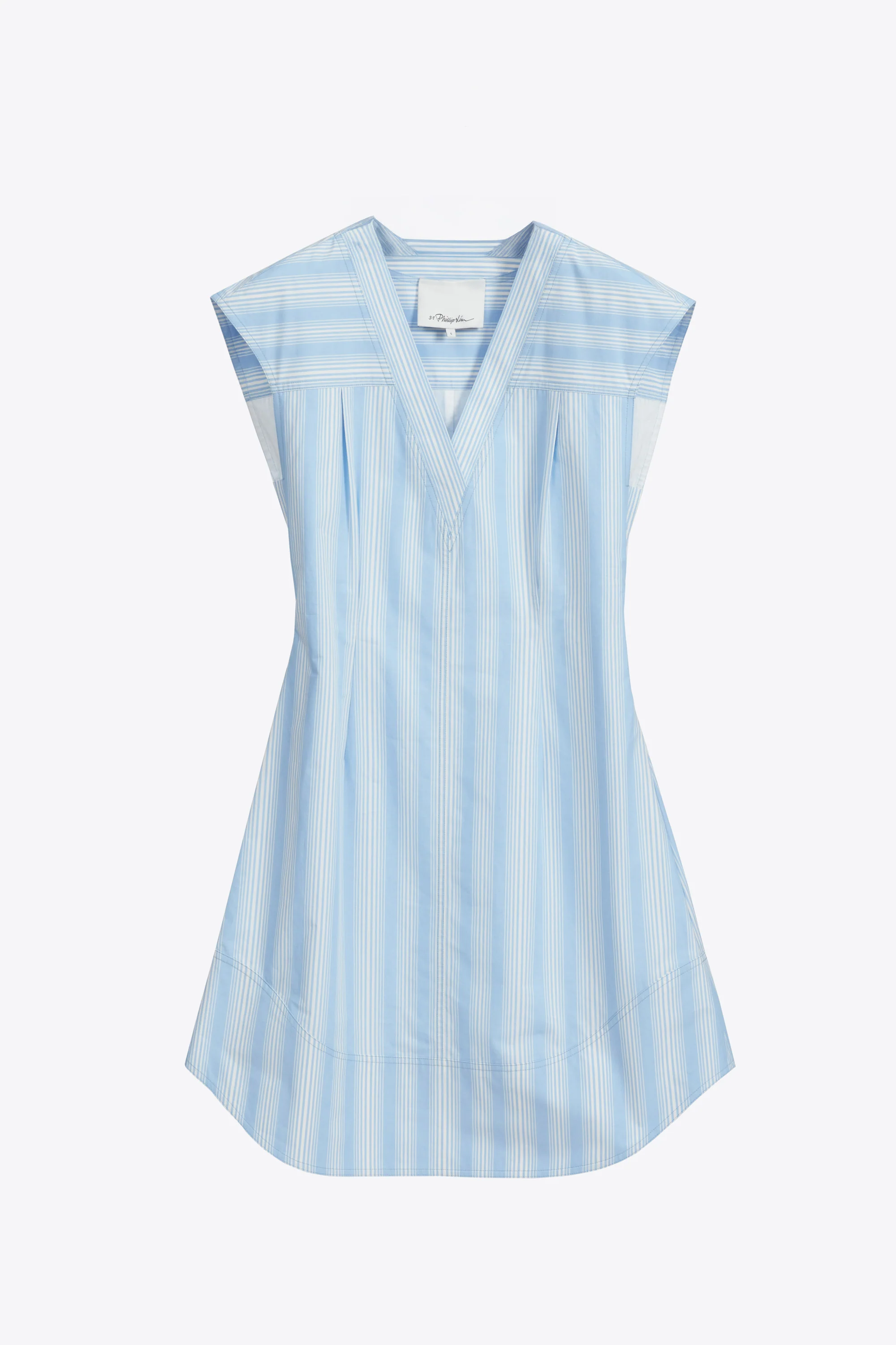 Striped Cap Sleeve Knee-Length Dress - Image 7