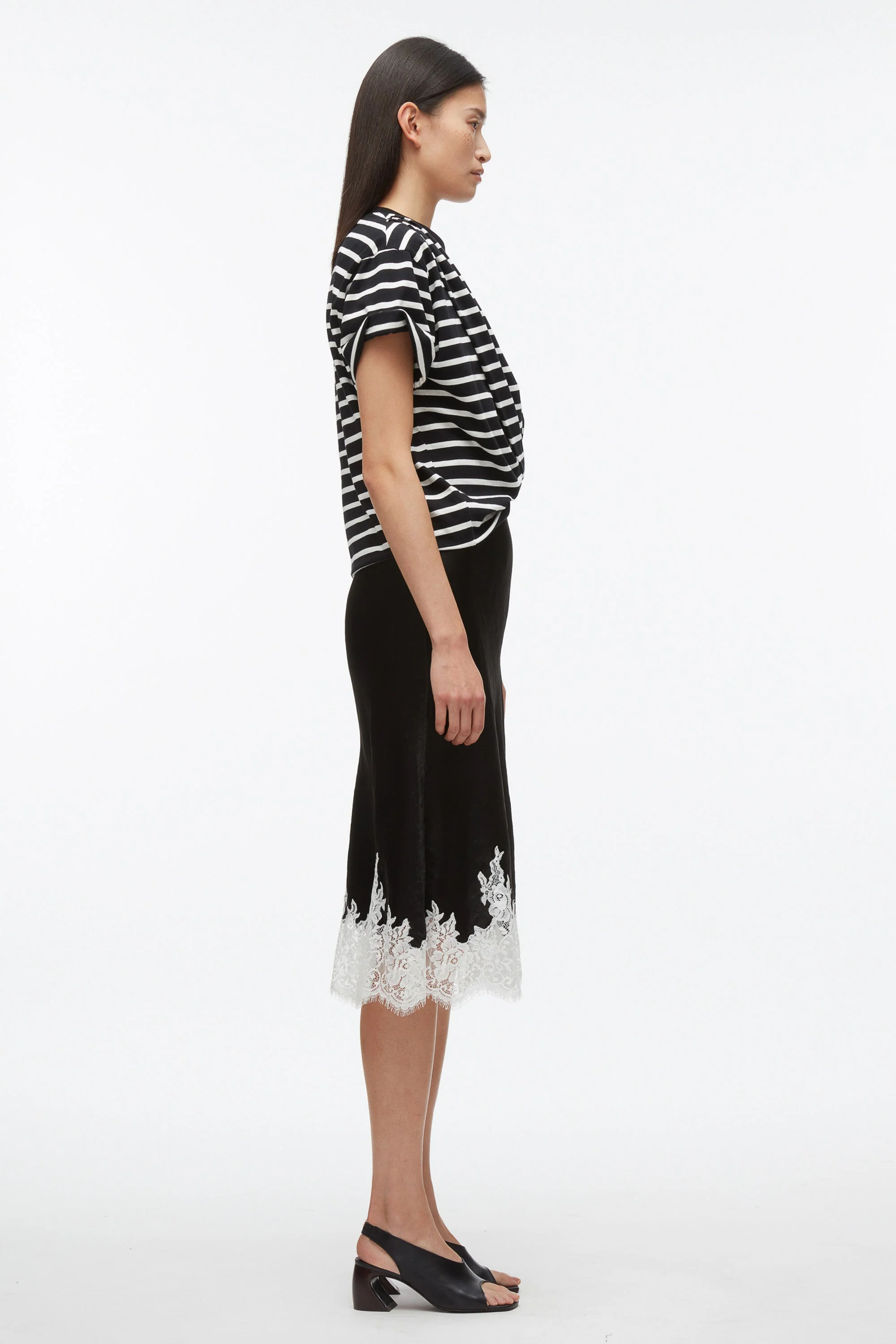 Striped Draped T-Shirt Slip Combo Dress - Image 3