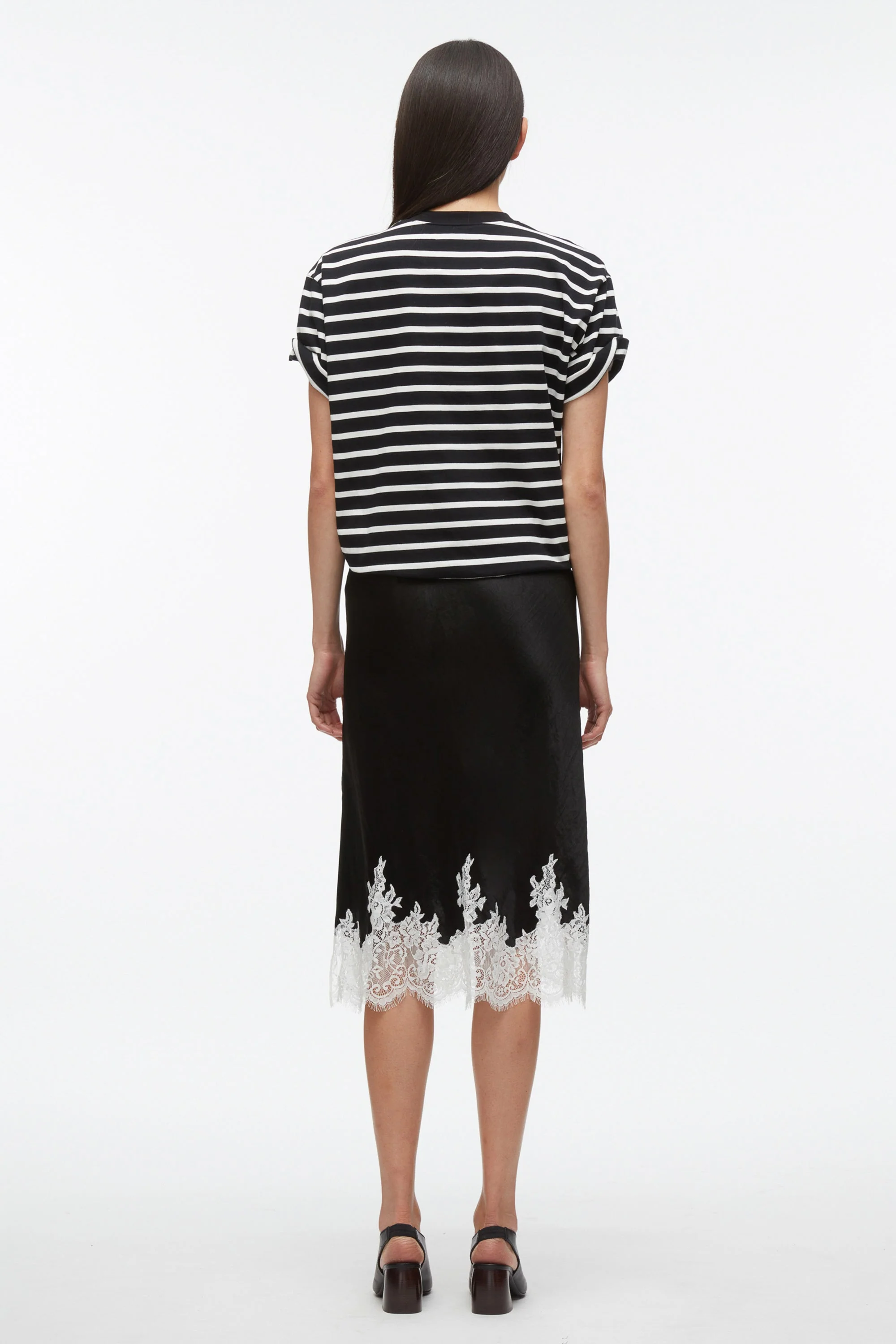 Striped Draped T-Shirt Slip Combo Dress - Image 4