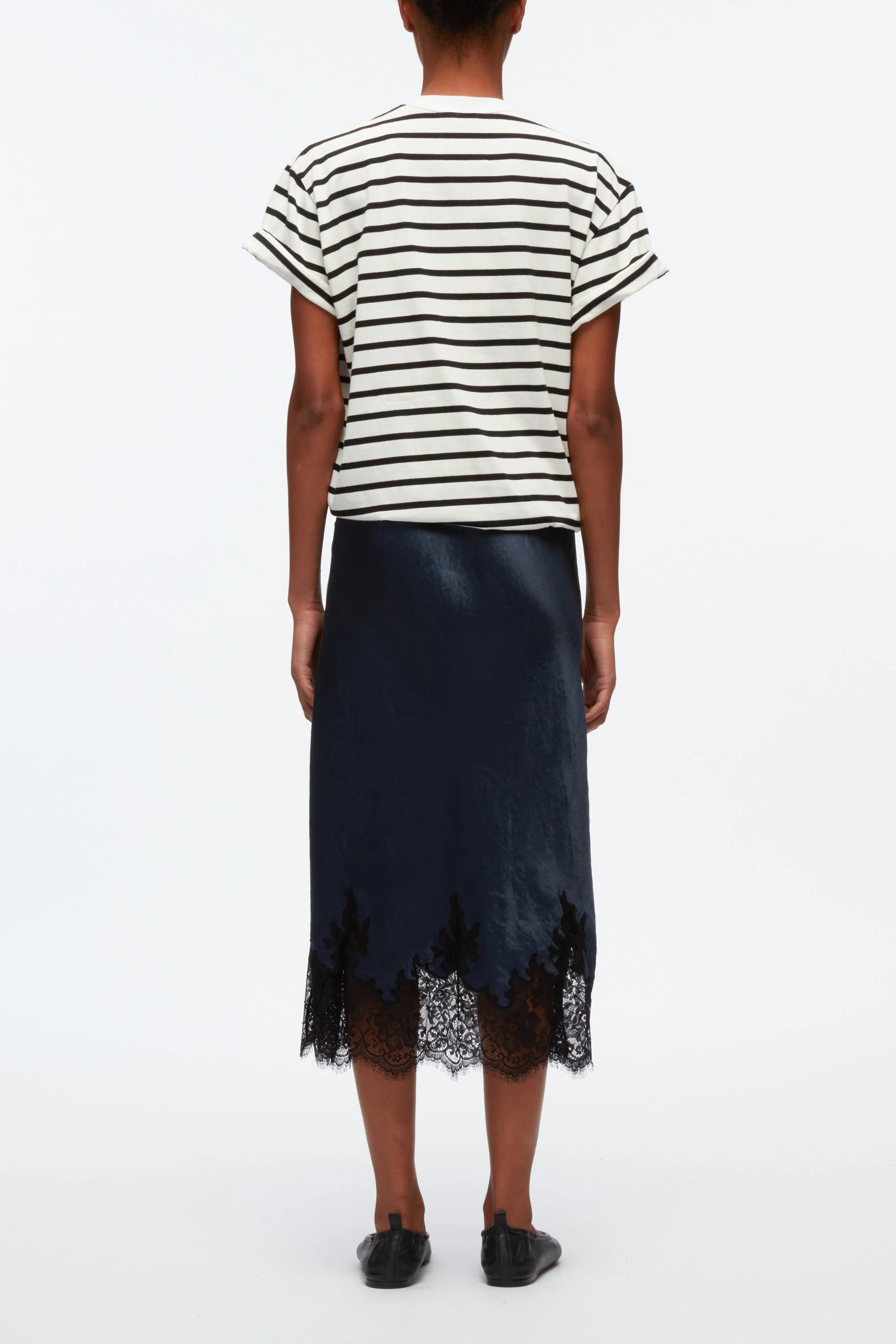 Striped Draped T-shirt Slip Combo Dress - Image 4