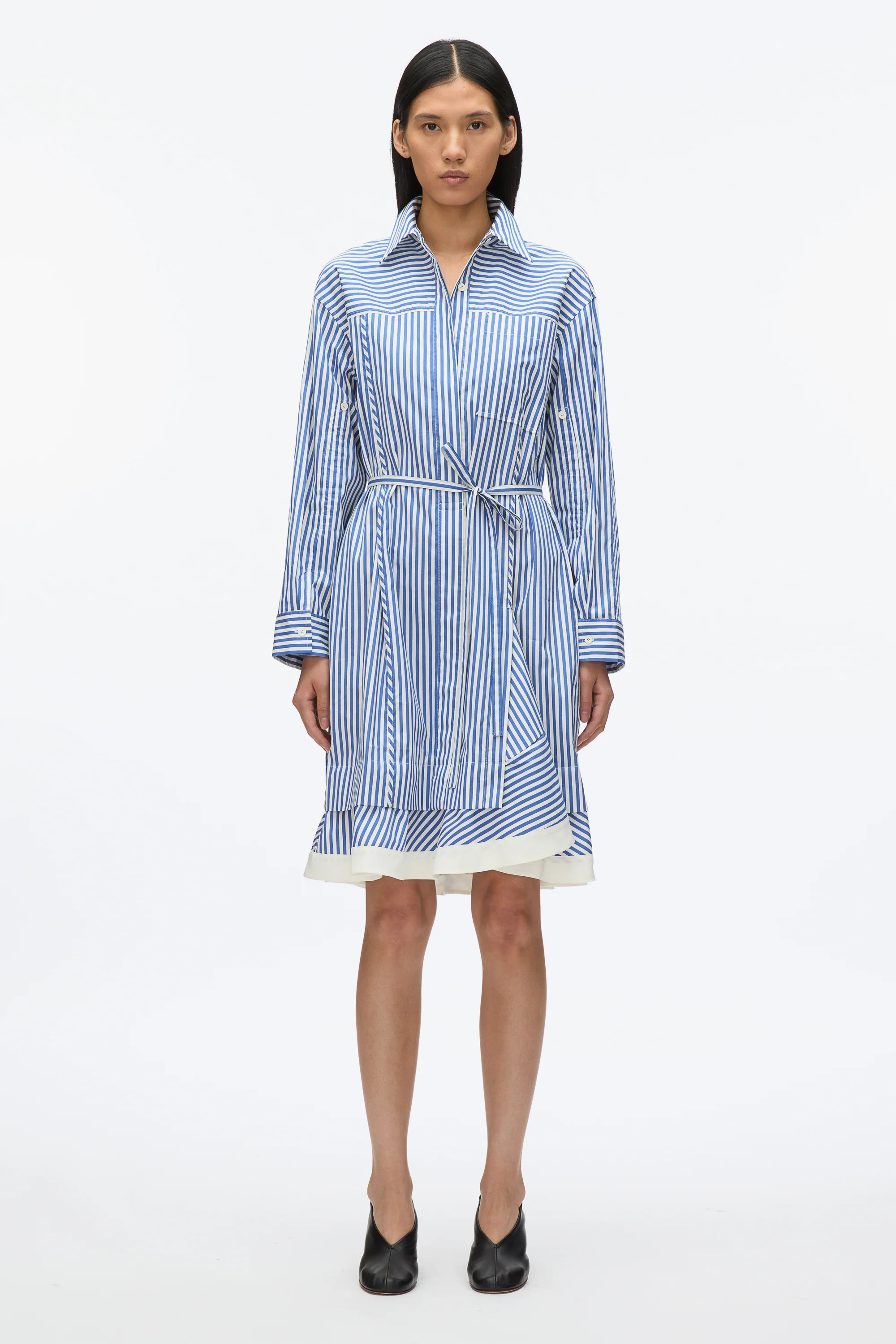 Stripe Shirt with Cascade Sleeves - Image 2