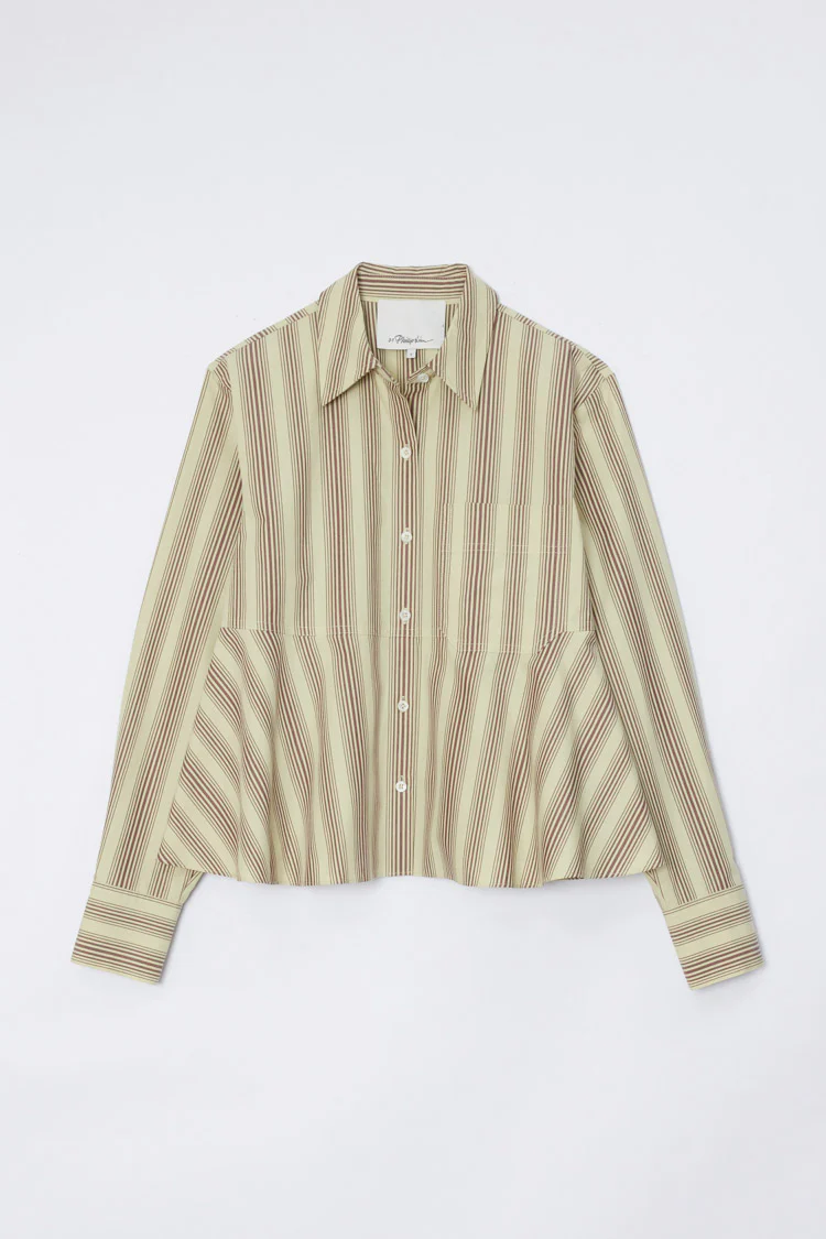 Long Sleeve Striped Flounce Shirt - Image 10