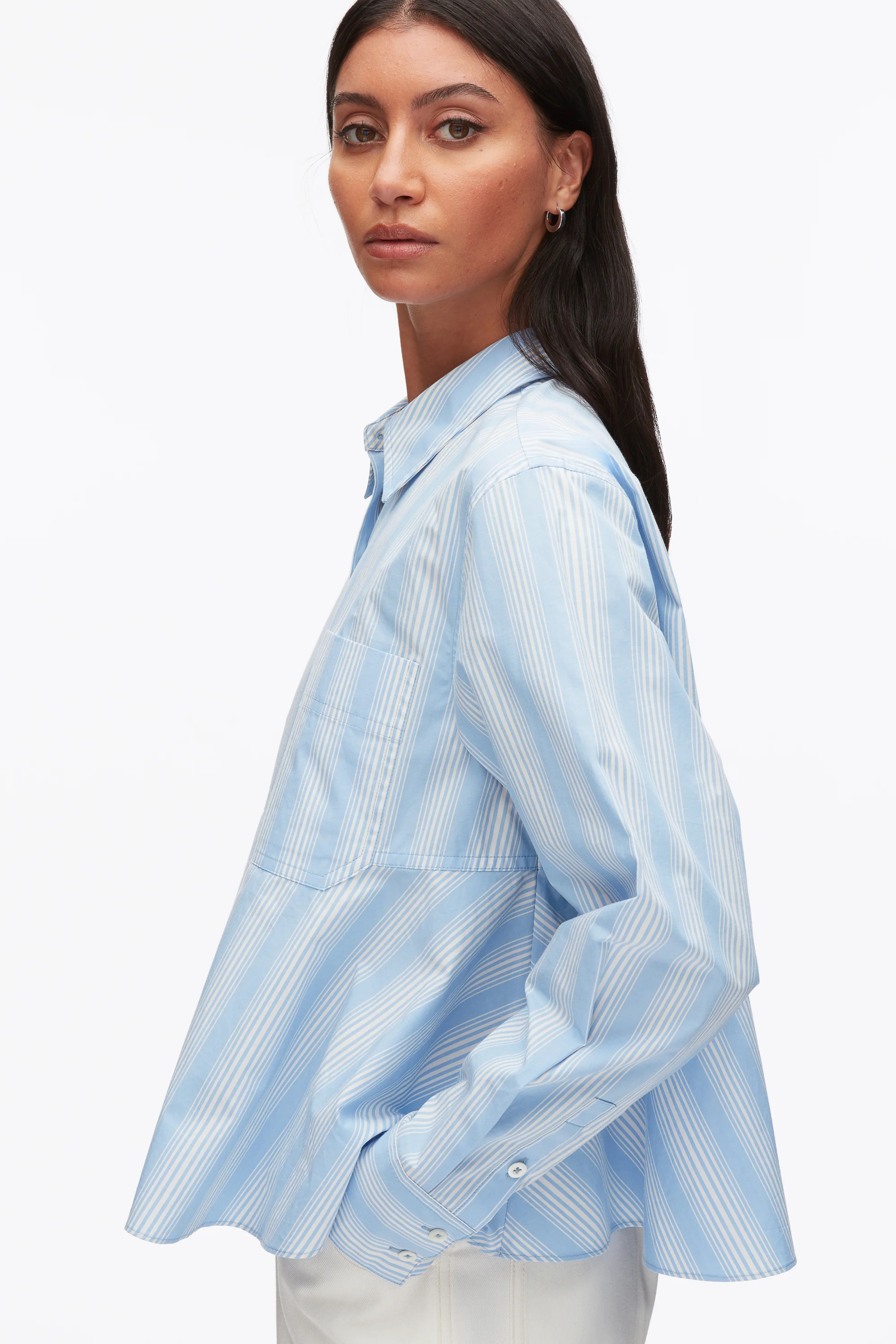 Long Sleeve Striped Flounce Shirt - Image 8