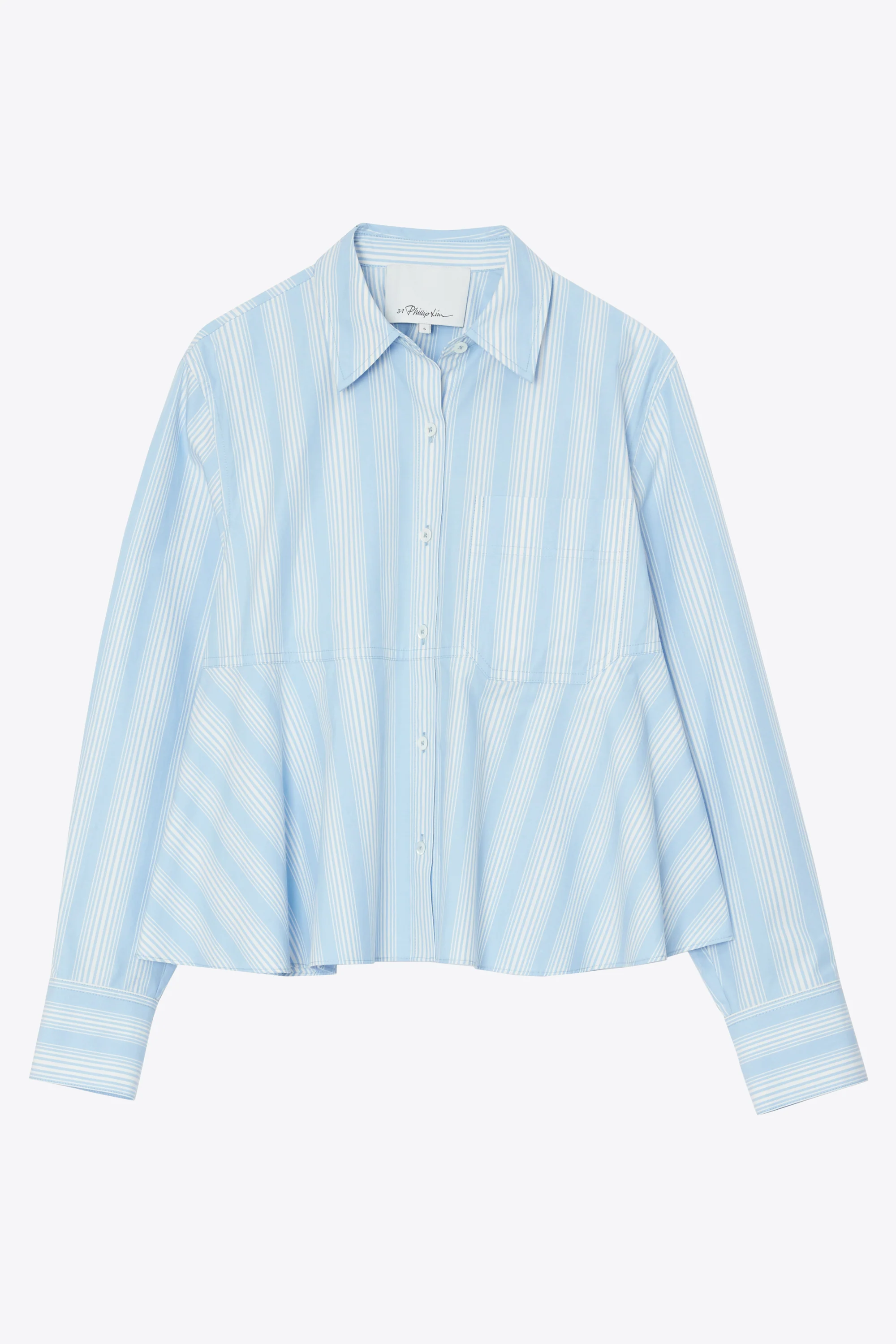 Long Sleeve Striped Flounce Shirt - Image 9