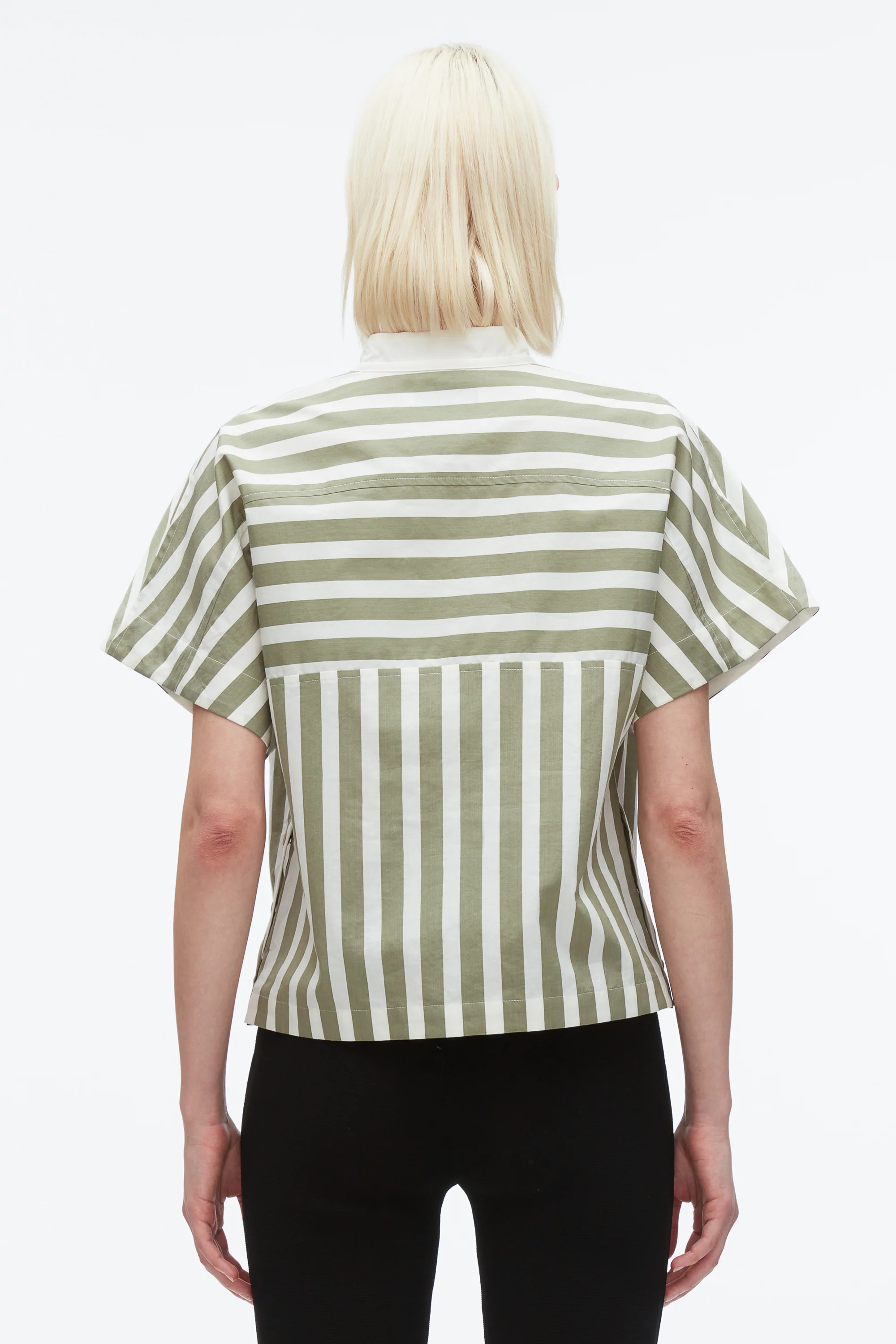 Striped Open Neck Top with Ties - Image 6